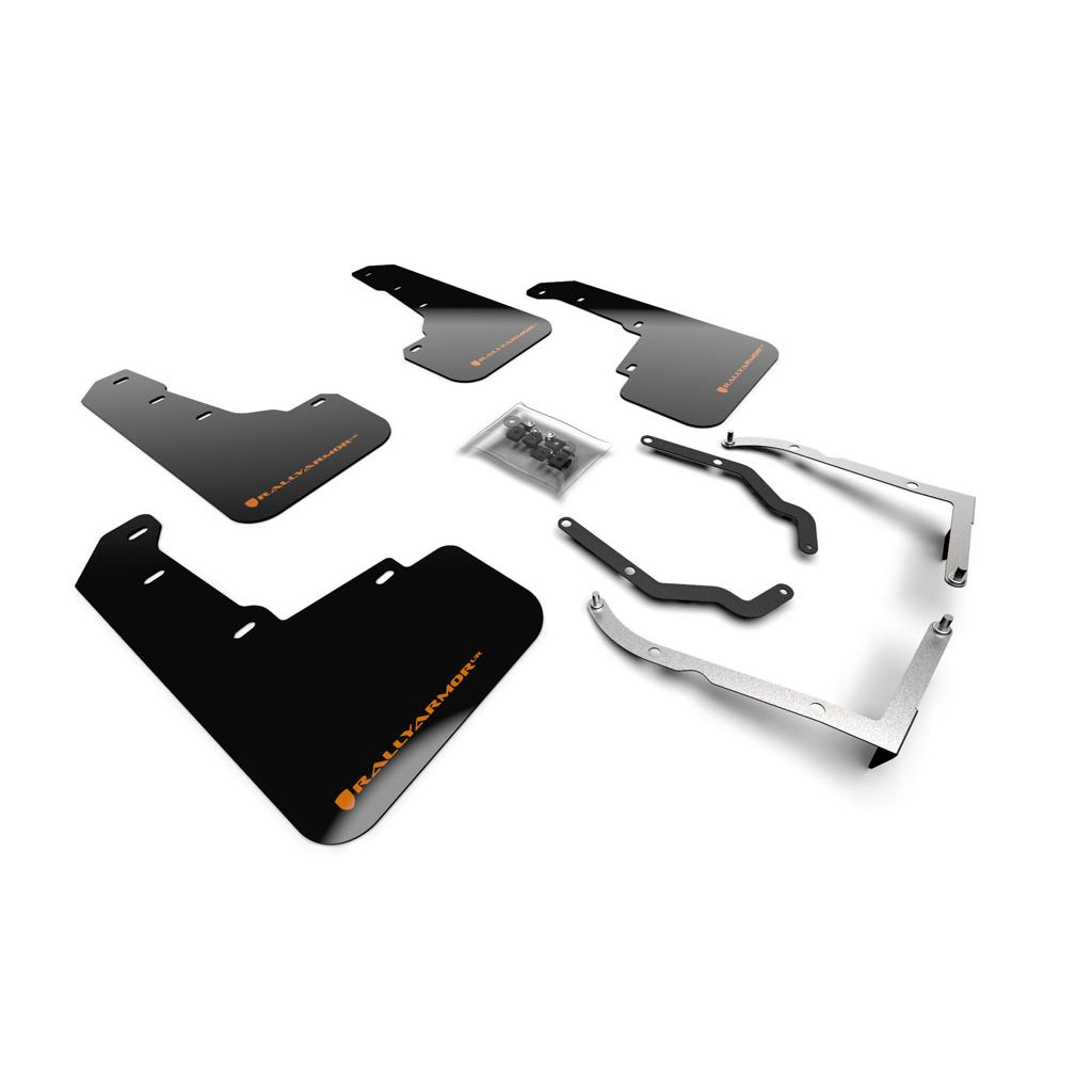 Rally Armor MF46-LTUR-BLK/OR - 2018-2023 Subaru Crosstrek Limited, Premium, Sport - Black Mud Flap/Orange Logo