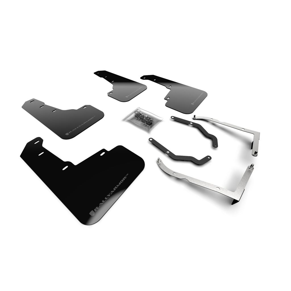 Rally Armor MF46-LTUR-BLK/GRY - 2018-2023 Subaru Crosstrek Limited, Premium, Sport - Black Mud Flap/Grey Logo