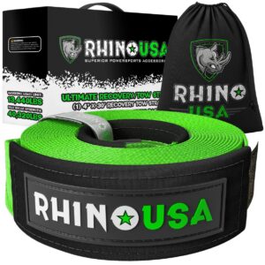 RHINO USA RECOVERY TOW STRAP 4INX30FT (GREEN)