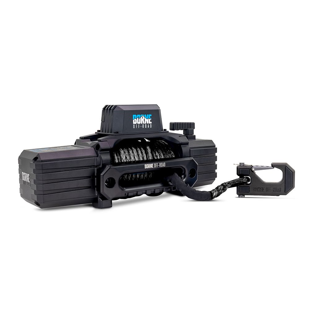 Borne Off-Road 10K Winch, Black Synthetic Rope