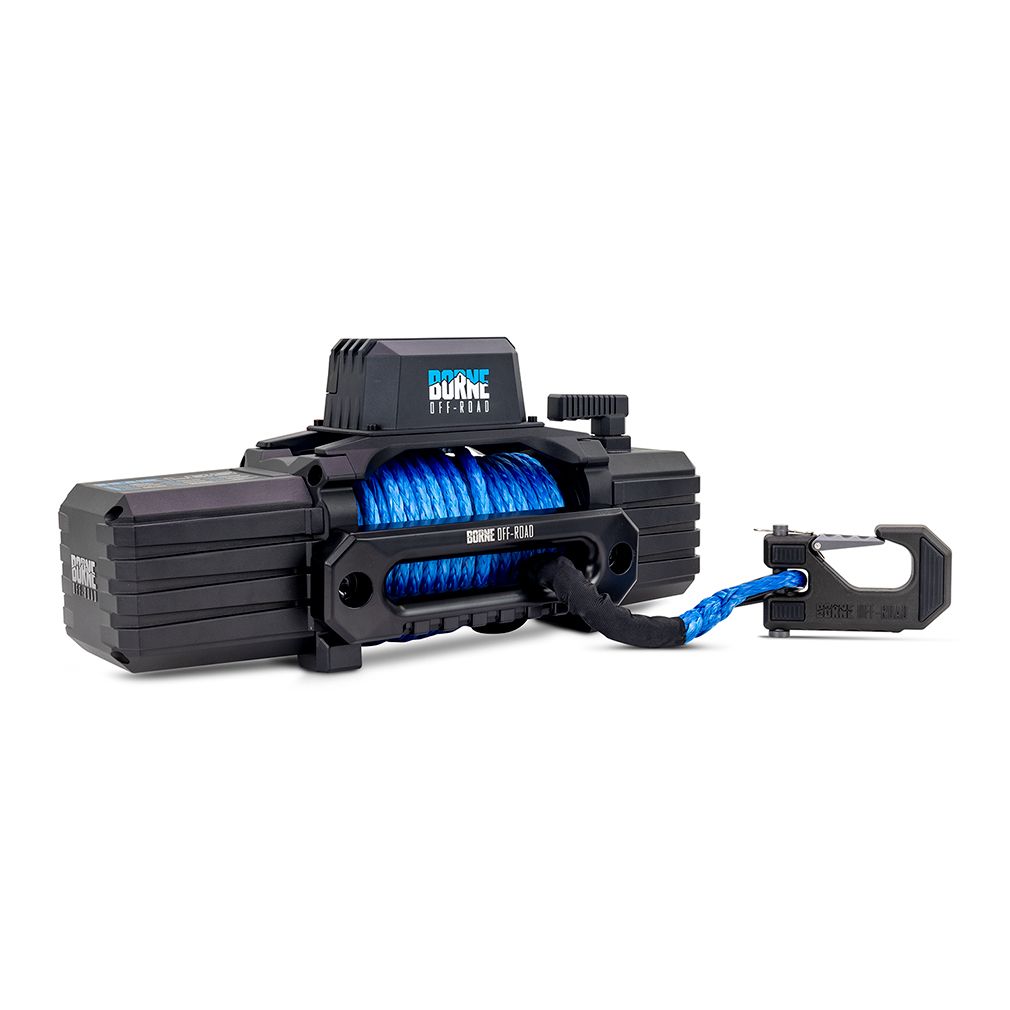 Borne Off-Road 12K Winch, Blue Synthetic Rope