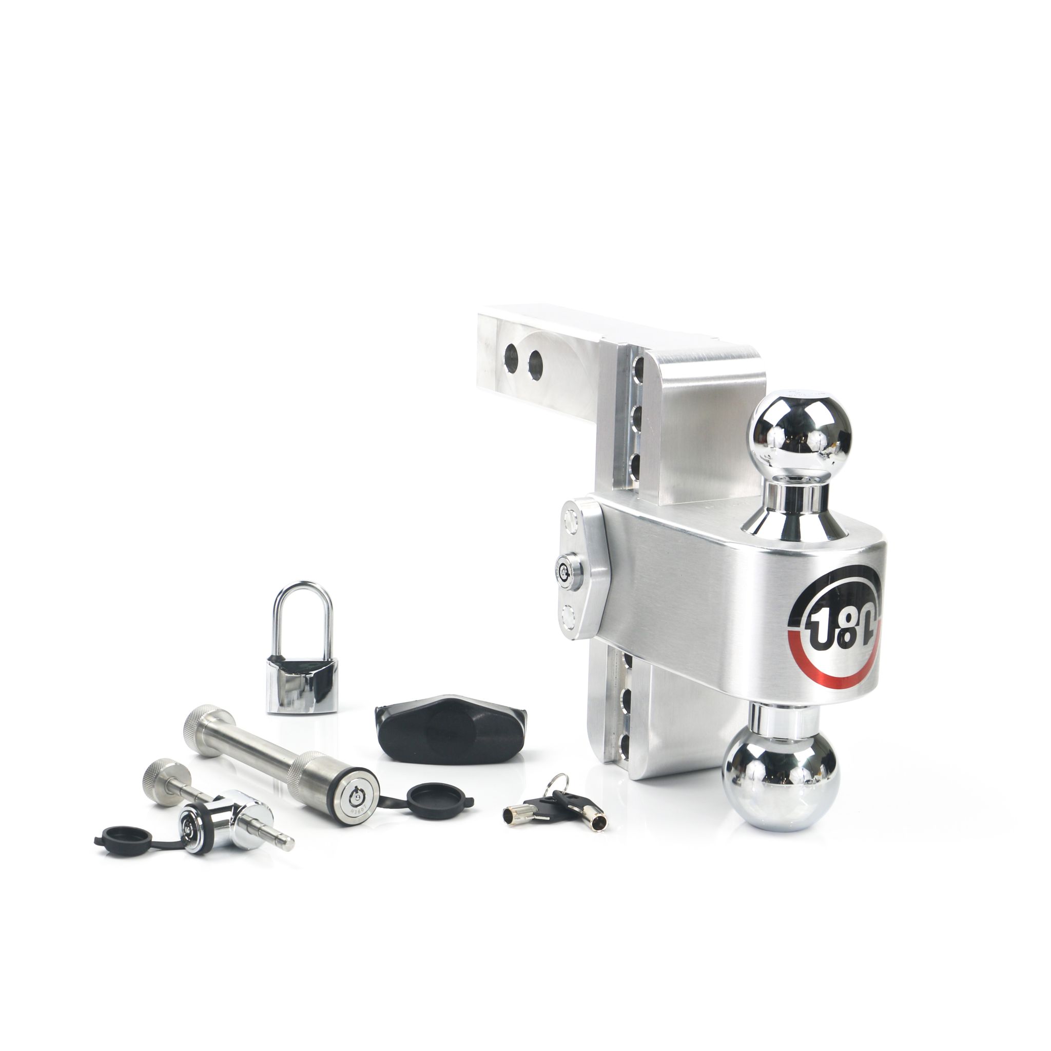 180 Hitch Chrome Ball 6" Drop Hitch with 2" Shank Keyed Alike WS05, WS11, WS12 Included