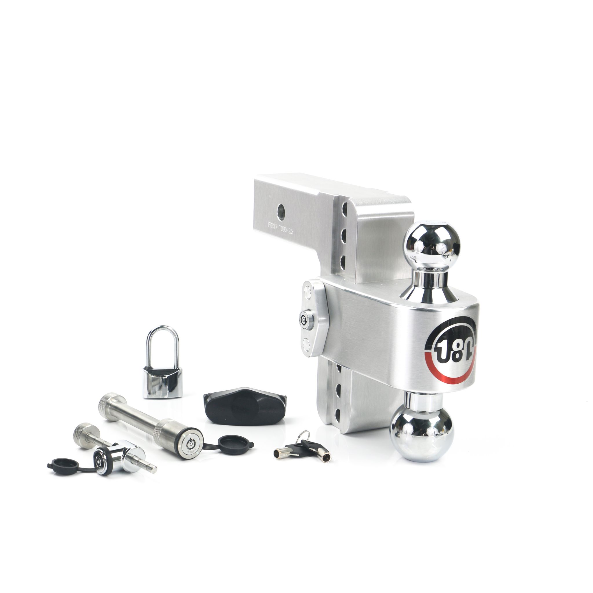 180 Hitch Chrome  Ball 6" Drop Hitch with 2.5" Shank Keyed Alike WS05, WS11, WS12 Included