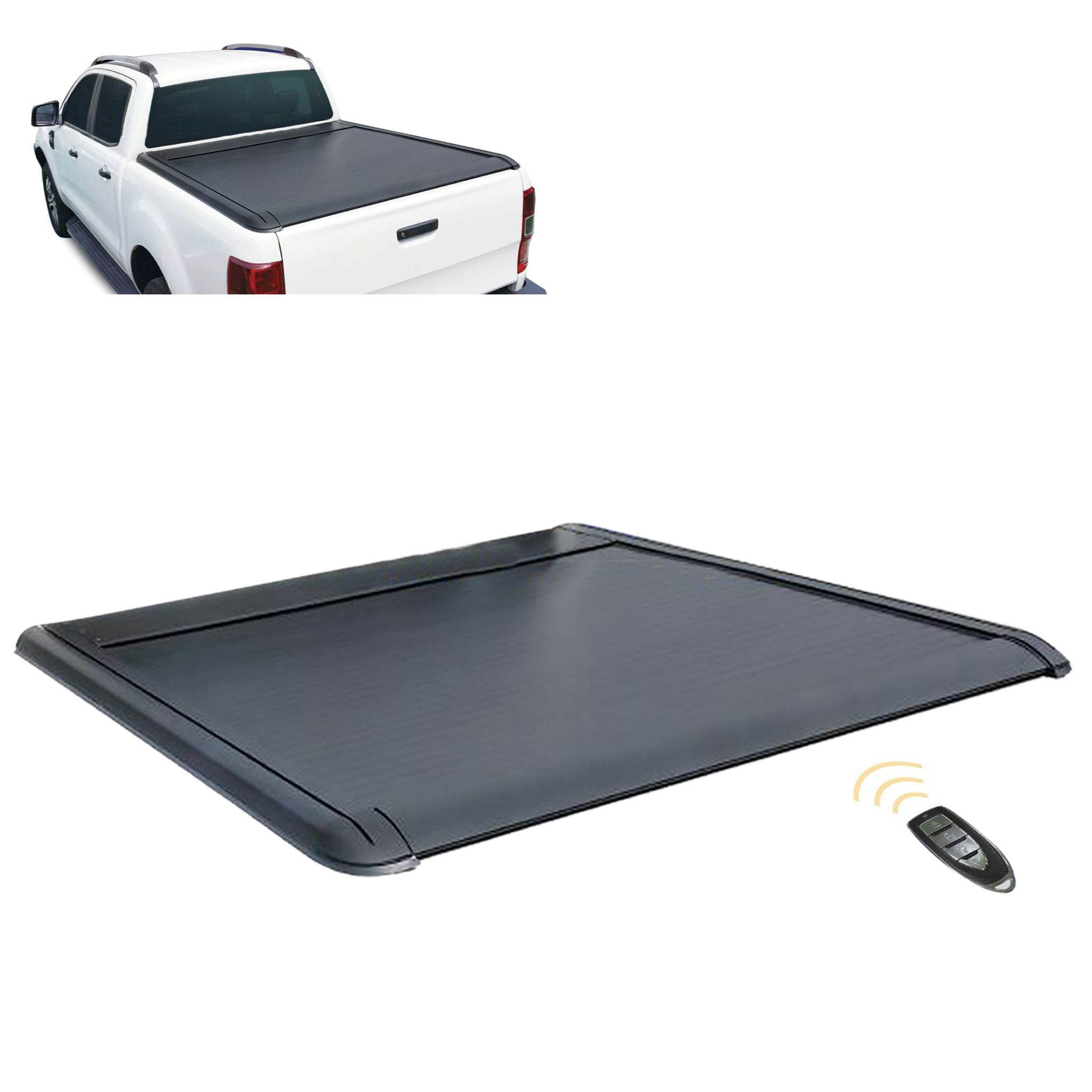 Black Horse Off Road E-Roller Retractable Tonneau Cover Black Aluminum ERCGM01