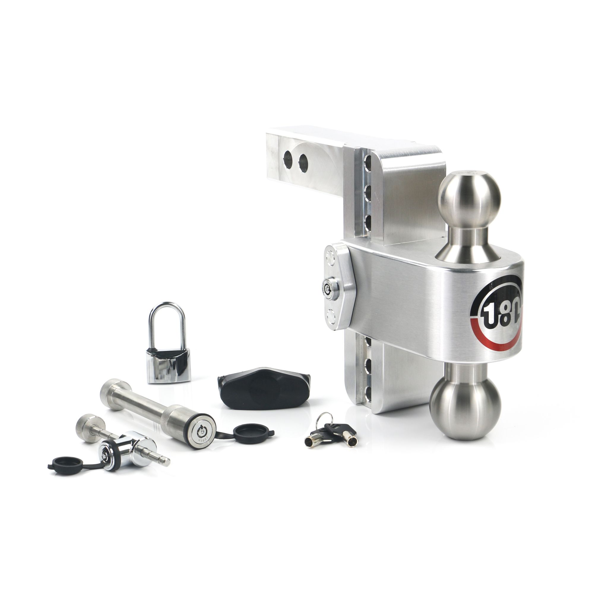 180 Hitch Stainless Steel Ball 6" Drop Hitch with 2" Shank Keyed Alike Lockset Included