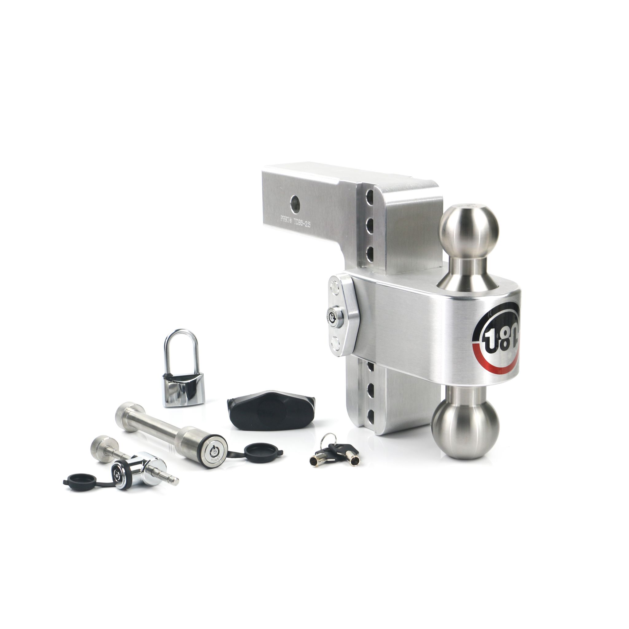 180 Hitch Stainless Steel Ball 6" Drop Hitch with 2.5" Shank Keyed Alike Lockset Included