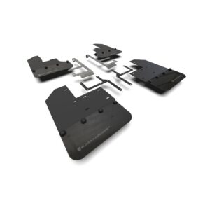 Rally Armor MF104-BLK-GRY - 2019-25 Jeep JT Gladiator Mojave, Rubicon - Black Mud Flap/Grey Logo