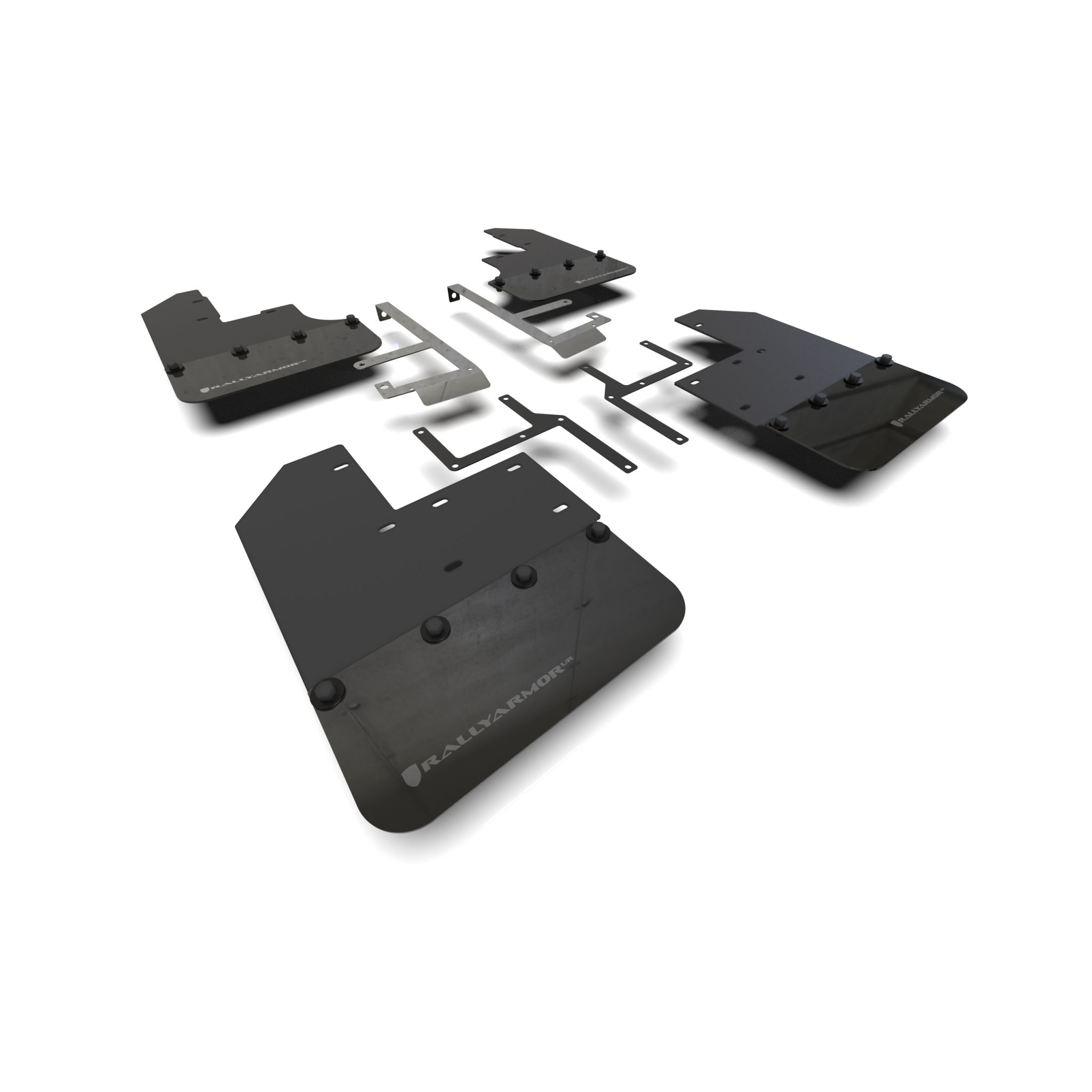 Rally Armor MF104-BLK-GRY - 2019-25 Jeep JT Gladiator Mojave, Rubicon - Black Mud Flap/Grey Logo
