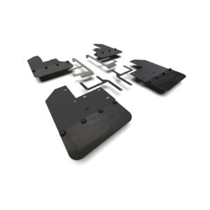 Rally Armor MF104-BLK-MBK - 2019-25 Jeep JT Gladiator Mojave, Rubicon  - Black Mud Flap/Metallic Black Logo