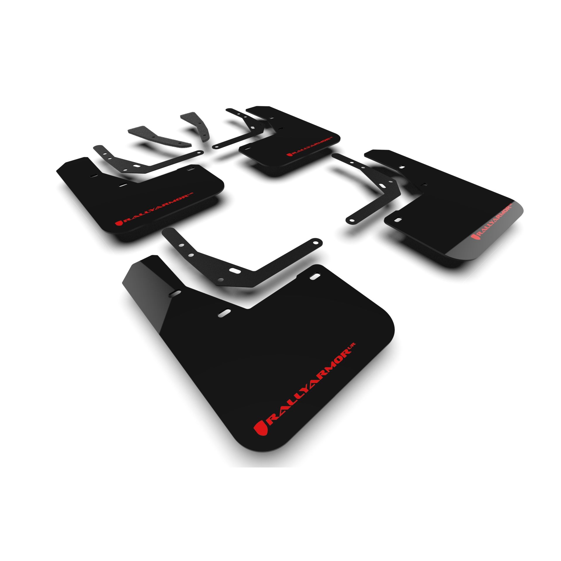 Rally Armor MF113-UR-BLK-RD - 2024 Hyundai Kona N Line - Black Mud Flap/Red Logo