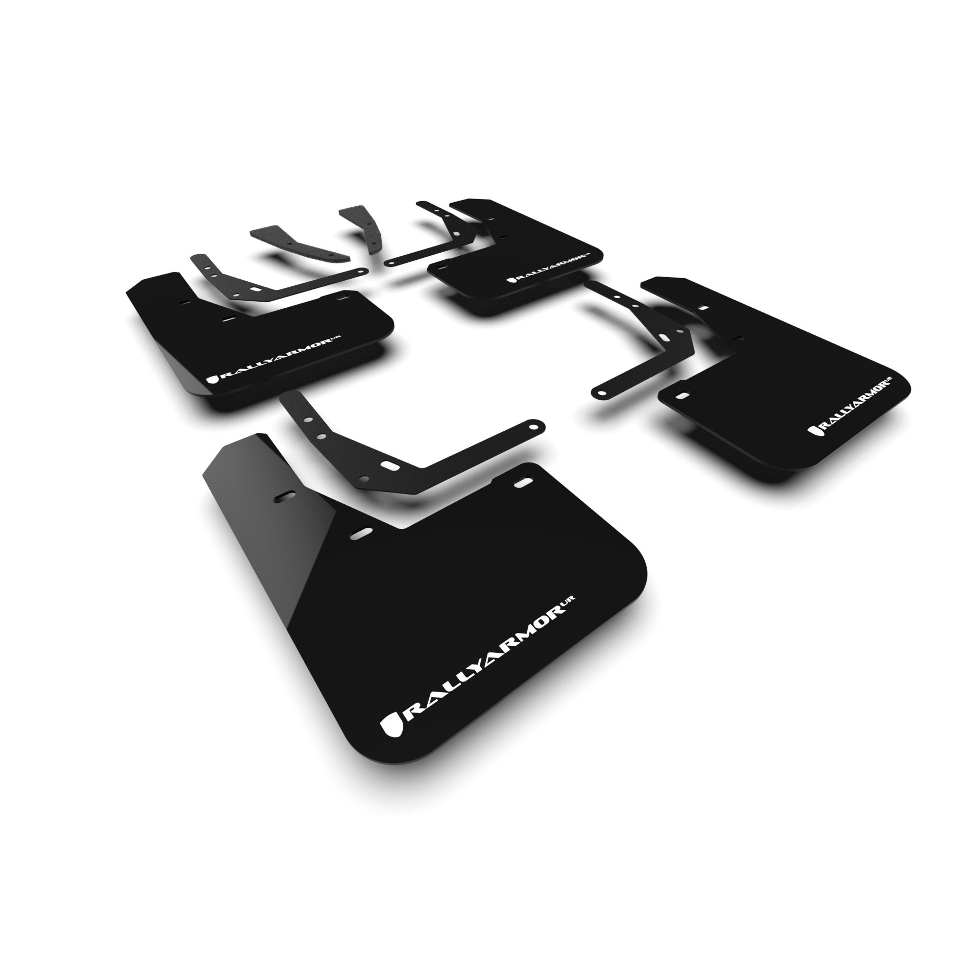 Rally Armor MF113-UR-BLK-WH - 2024 Hyundai Kona N Line - Black Mud Flap/White Logo