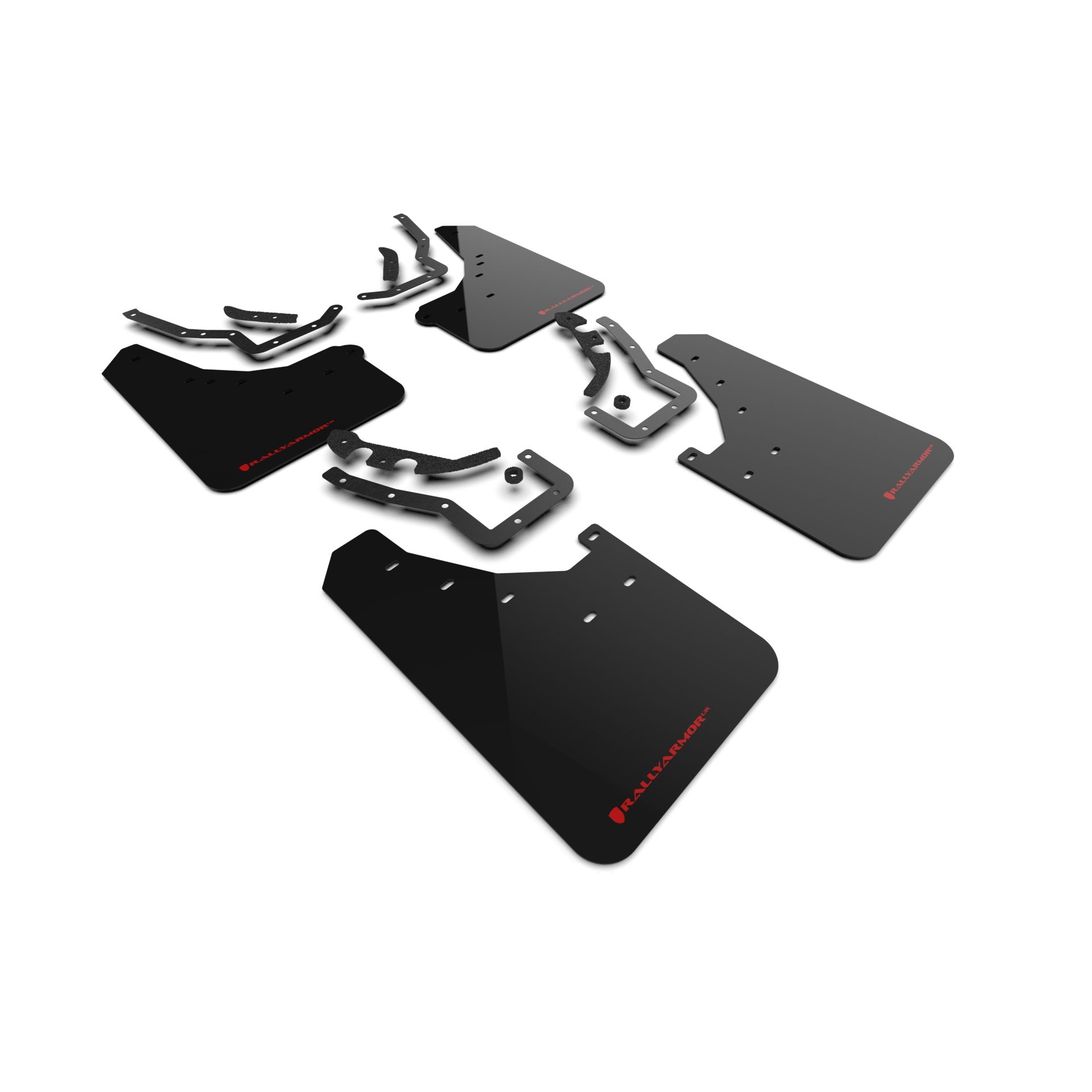 Rally Armor MF114-UR-BLK-RD - 2024-25 Toyota Tacoma - Black Mud Flap/Red Logo