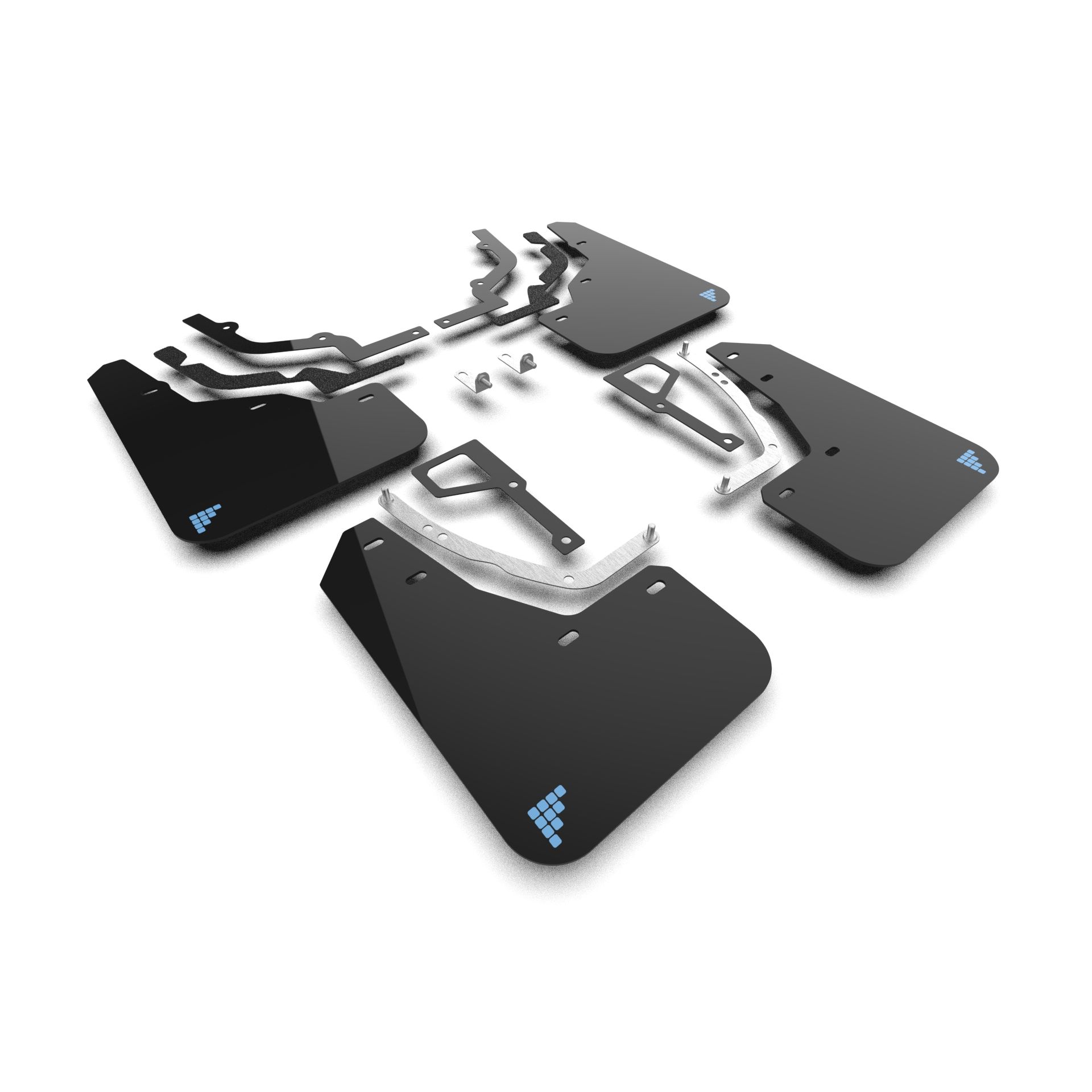 Rally Armor MF117-BAT-BLK-PBL - 2025 Hyundai Ioniq 5 N - Black Mud Flap/Blue Battery Logo