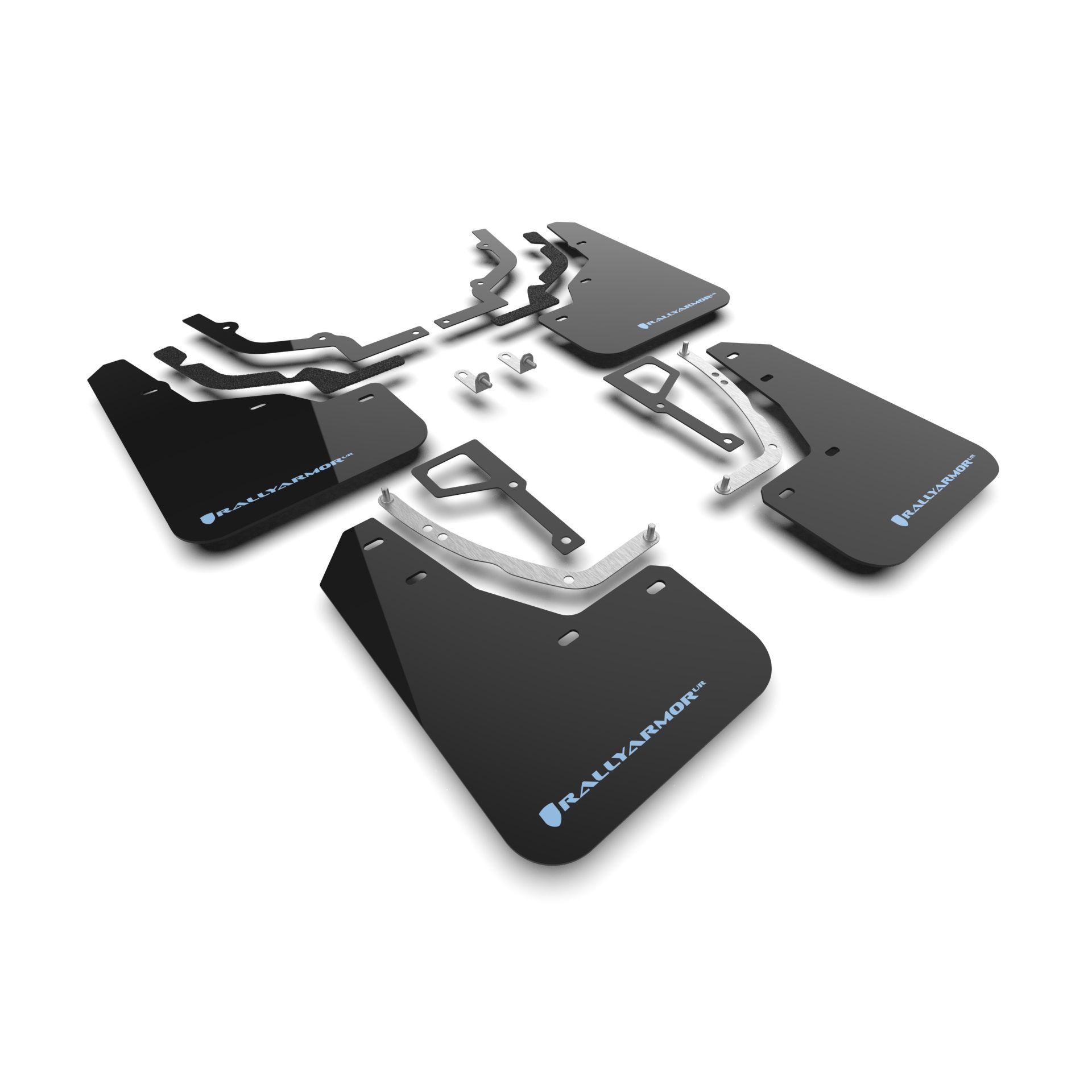 Rally Armor MF117-UR-BLK-PBL - 2025 Hyundai Ioniq 5 N - Black Mud Flap/Light Blue Logo