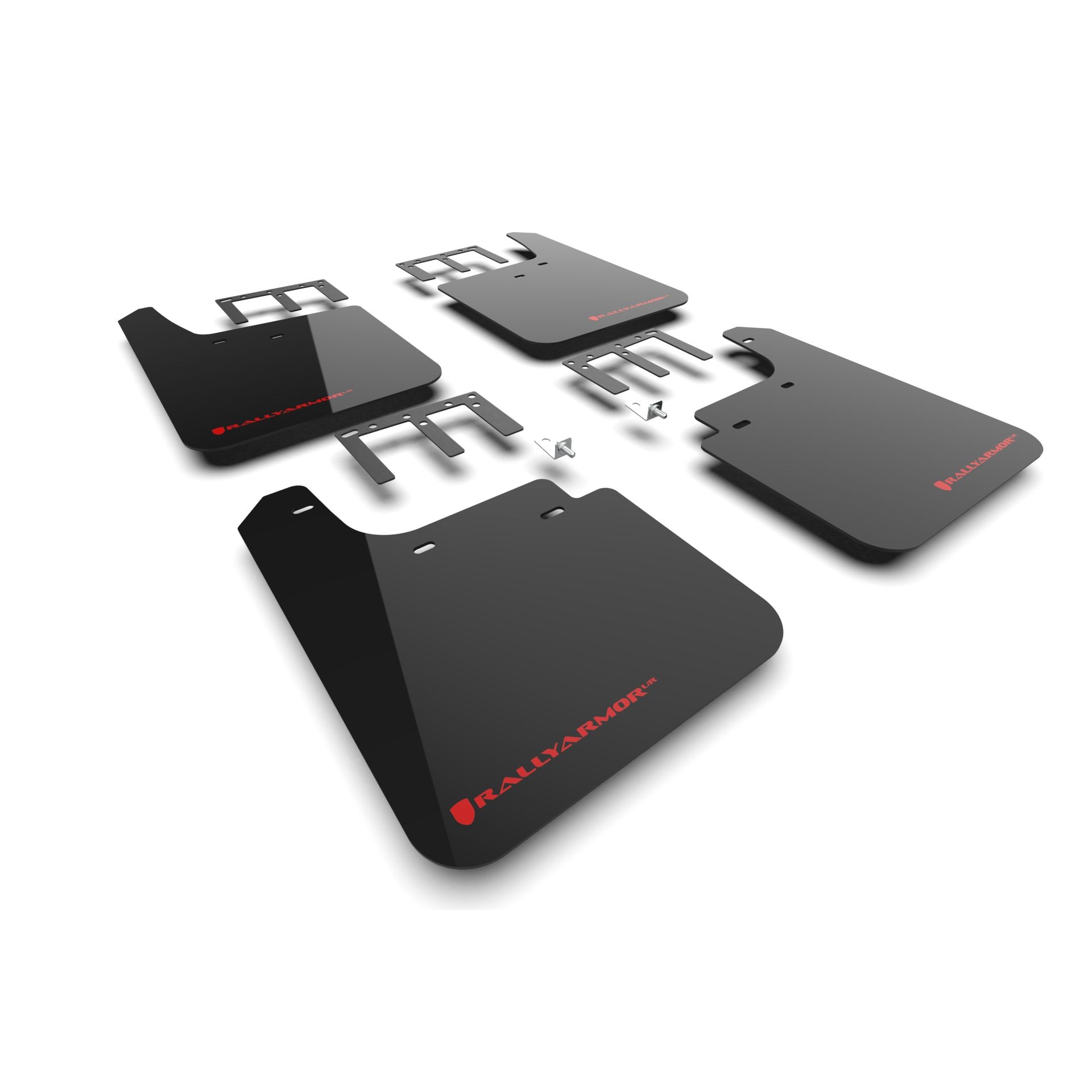 Rally Armor MF121-UR-BLK-RD - 2019-25 Gen 4 Chevy Silverado 1500 - Black Mud Flap/Red Logo