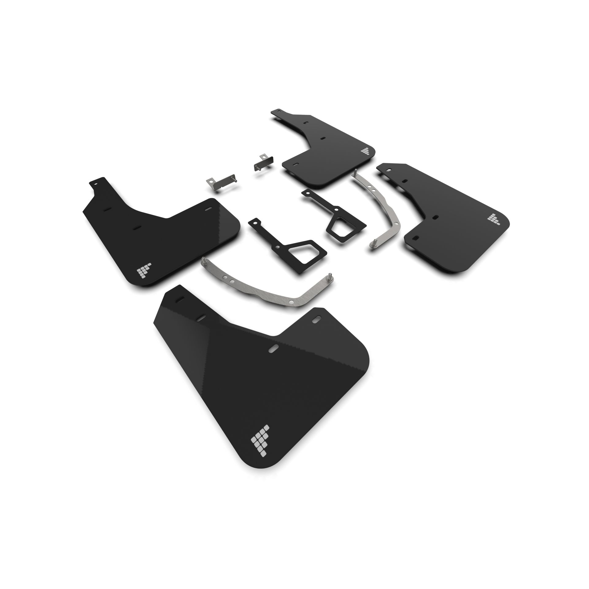 Rally Armor MF127-BAT-BLK-SIL - 2025 Hyundai Ioniq 5 XRT - Black Mud Flap/Silver Battery Logo