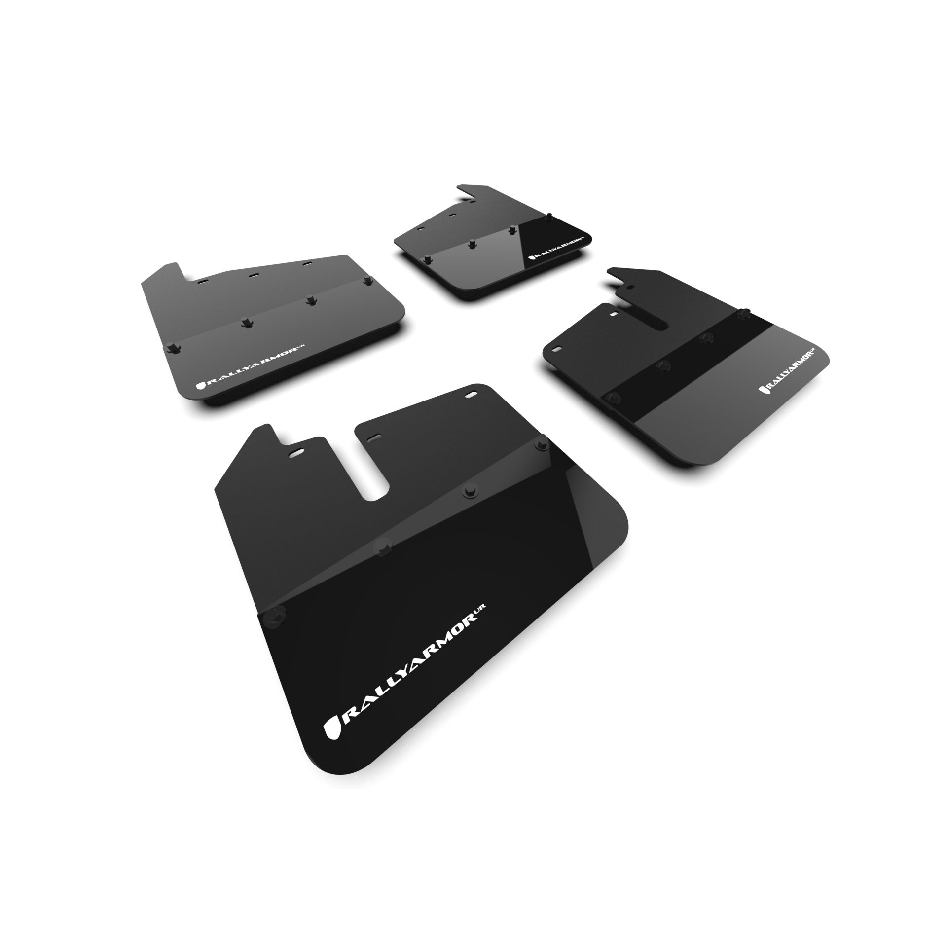 Rally Armor MF131-BLK-WH - 2020-25 GMC HD Denali 2500/3500 - Black Mud Flap/White Logo