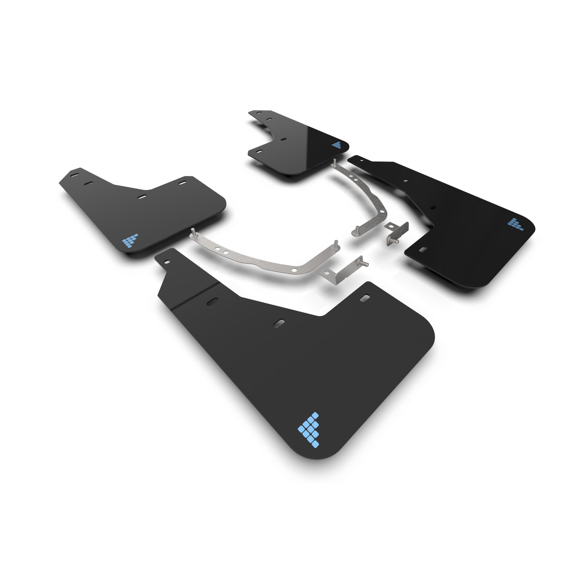 Rally Armor MF137-UR-BLK-PBL - 2025 Hyundai Ioniq 5 PE  - Black Mud Flap/Light Blue Battery Logo