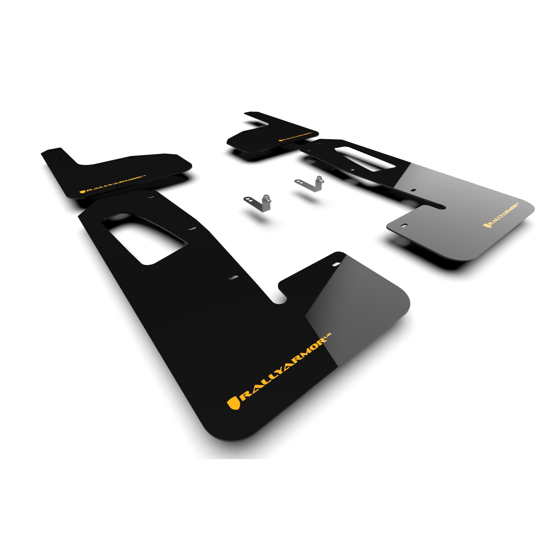 Rally Armor MF18-UR-BLK/TS - 2022-25 Rivian R1T - Black Mud Flap/Light Orange Logo