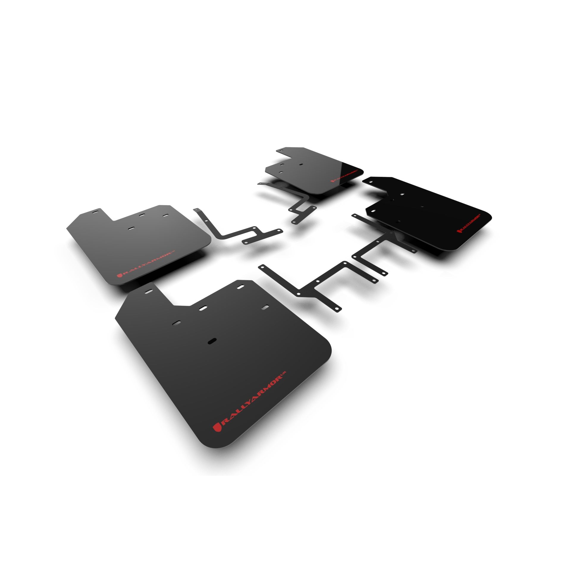 Rally Armor MF54-UR-BLK/RD - 2018-25 Jeep JL Wrangler, Sahara, Sport, Sport S, 4xe - Black Mud Flap/Red Logo