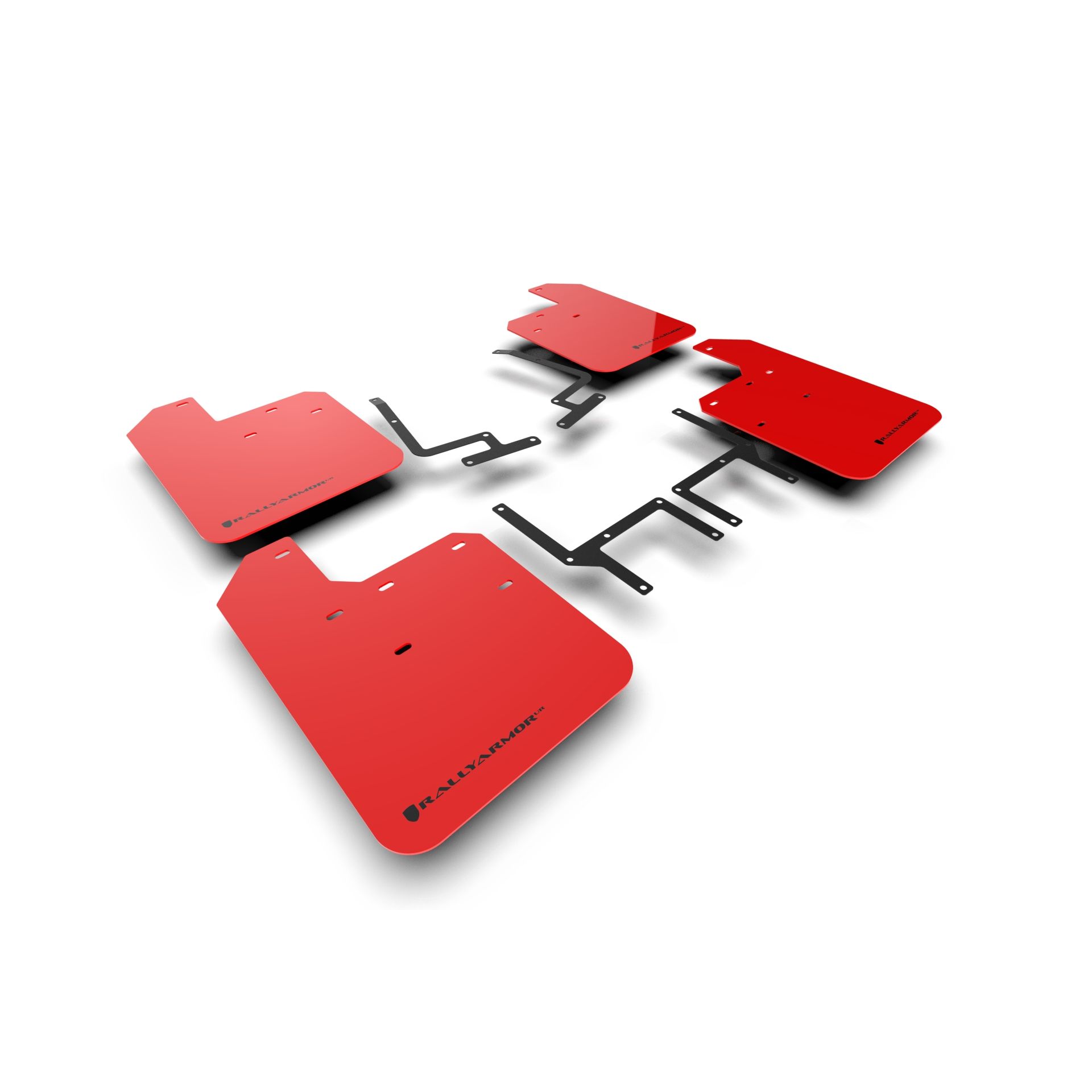 Rally Armor MF54-UR-RD/BLK - 2018-25 Jeep JL Wrangler, Sahara, Sport, Sport S, 4xe - Red Mud Flap/Black Logo