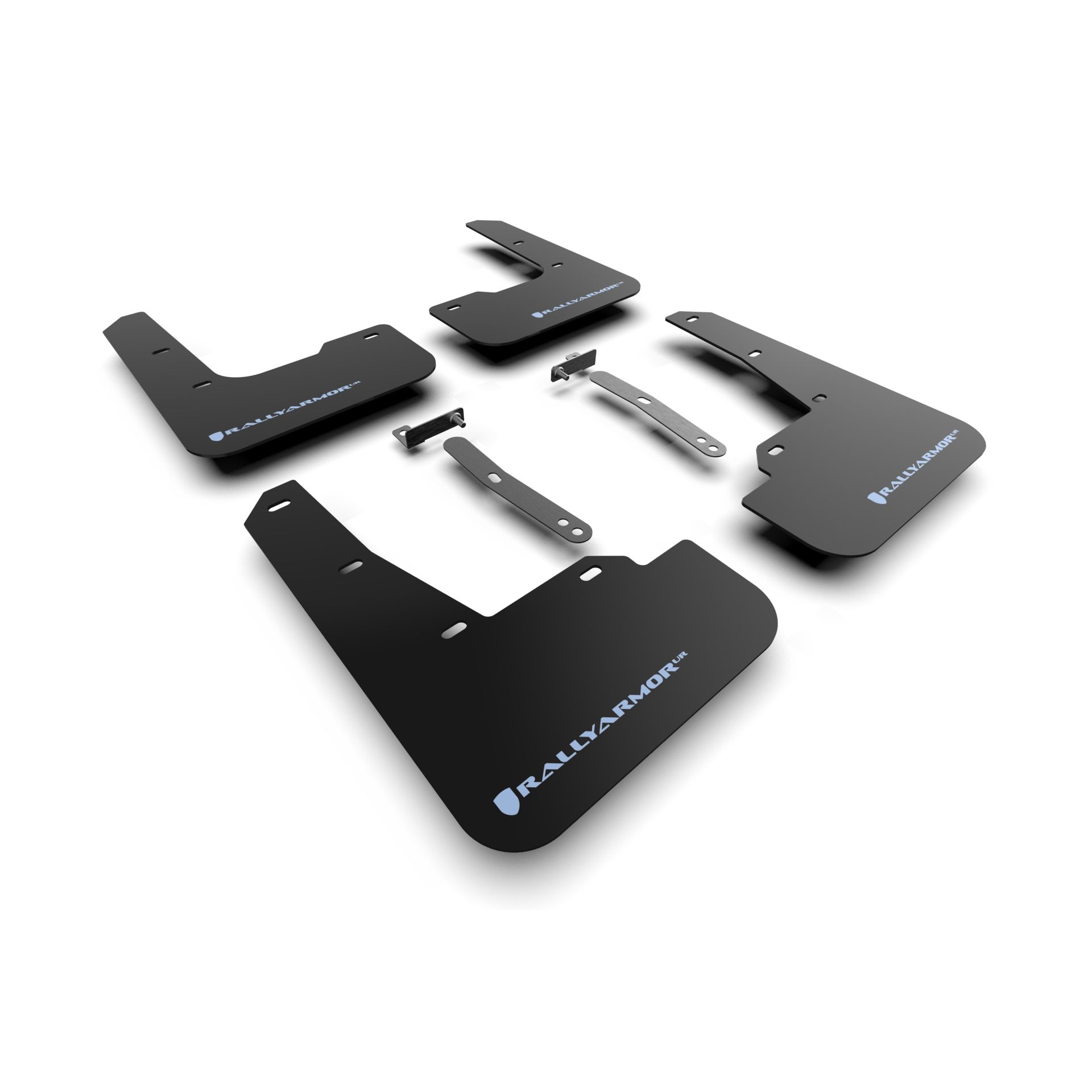 Rally Armor MF79-UR-BLK-PBL - 2022-23 Hyundai Elantra N & N Line - Black Mud Flap/Light Blue Logo