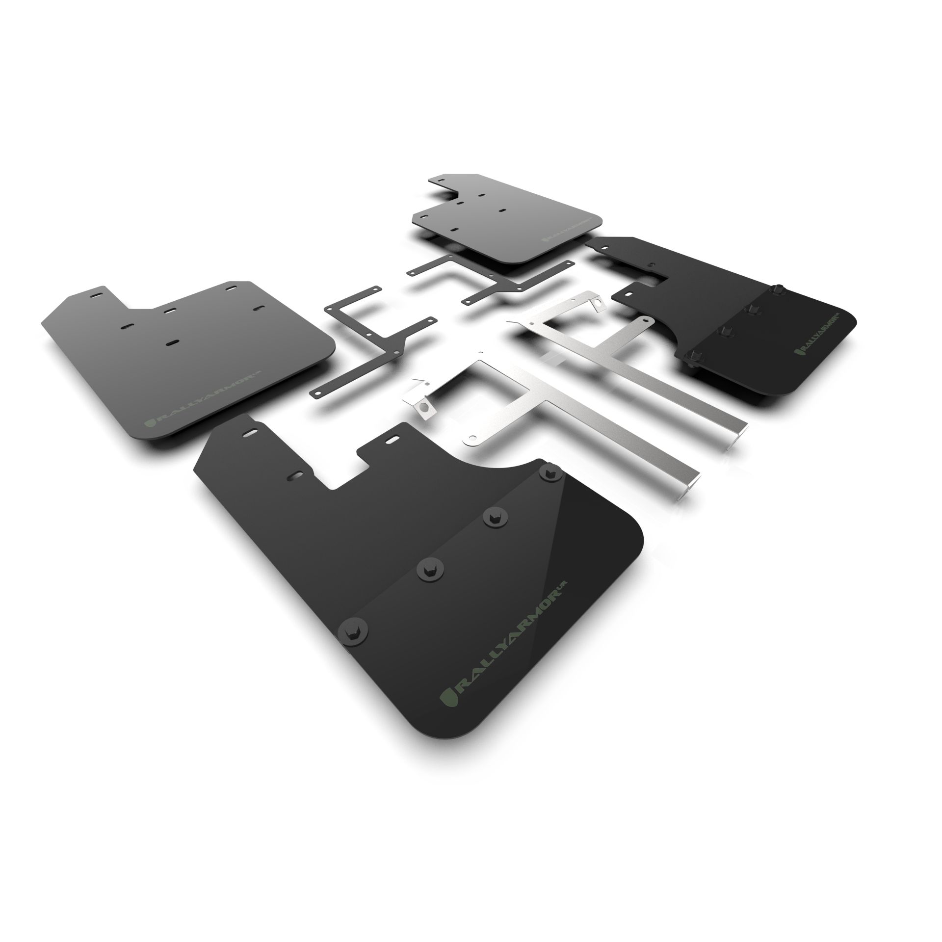 Rally Armor MF84-BLK-AGN - 2019-25 Jeep JT Gladiator  - Black Mud Flap/Army Green Logo