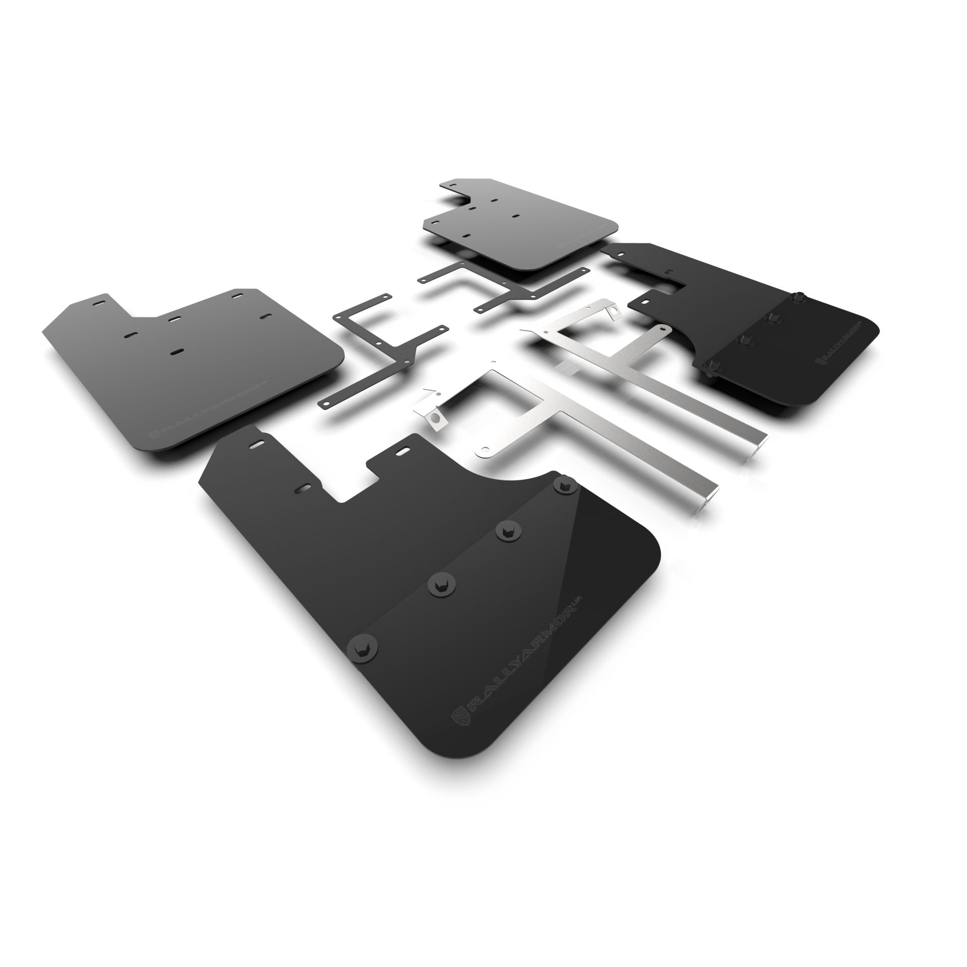 Rally Armor MF84-BLK-MBK - 2019-25 Jeep JT Gladiator  - Black Mud Flap/Metallic Black Logo