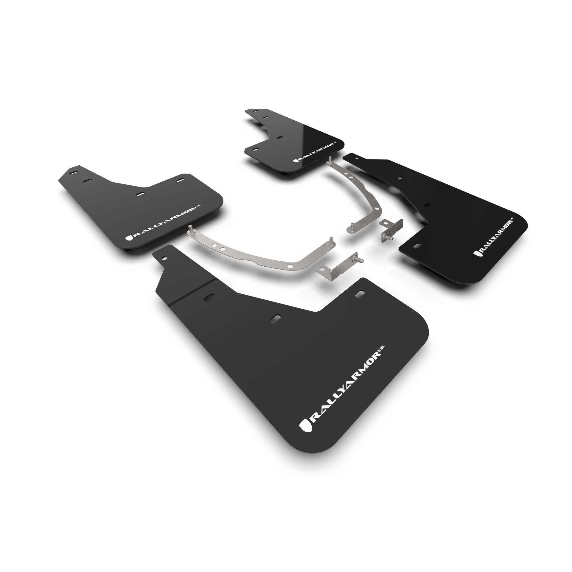 Rally Armor MF87-UR-BLK-WH - 2022-24 Hyundai Ioniq 5  - Black Mud Flap/White Logo