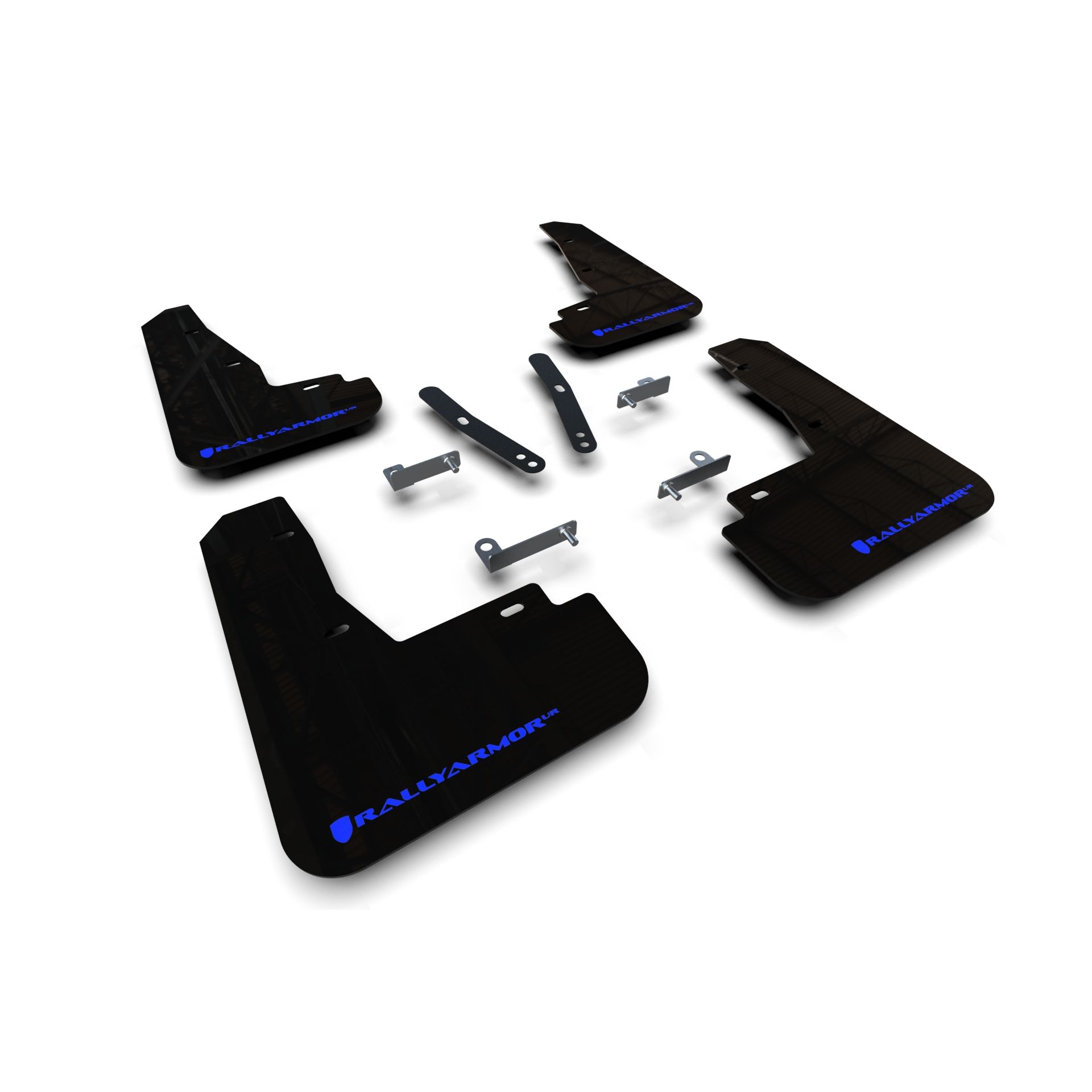 Rally Armor MF91-UR-BLK-BL - 2022-25 KIA EV6  - Black Mud Flap/Blue Logo