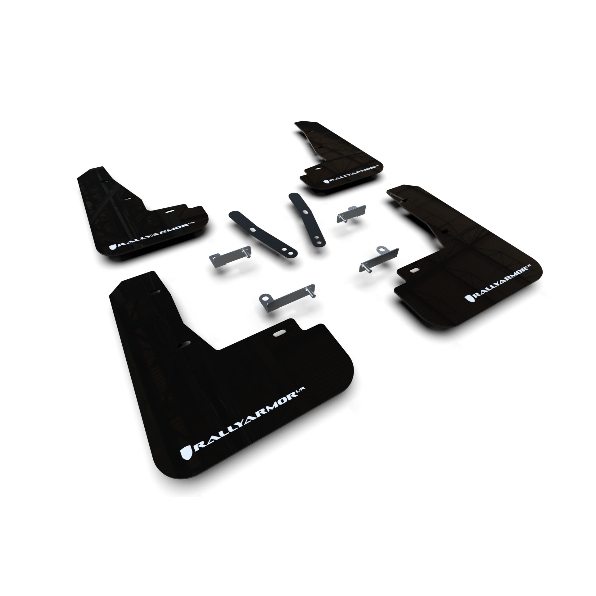 Rally Armor MF91-UR-BLK-WH - 2022-25 KIA EV6  - Black Mud Flap/White Logo