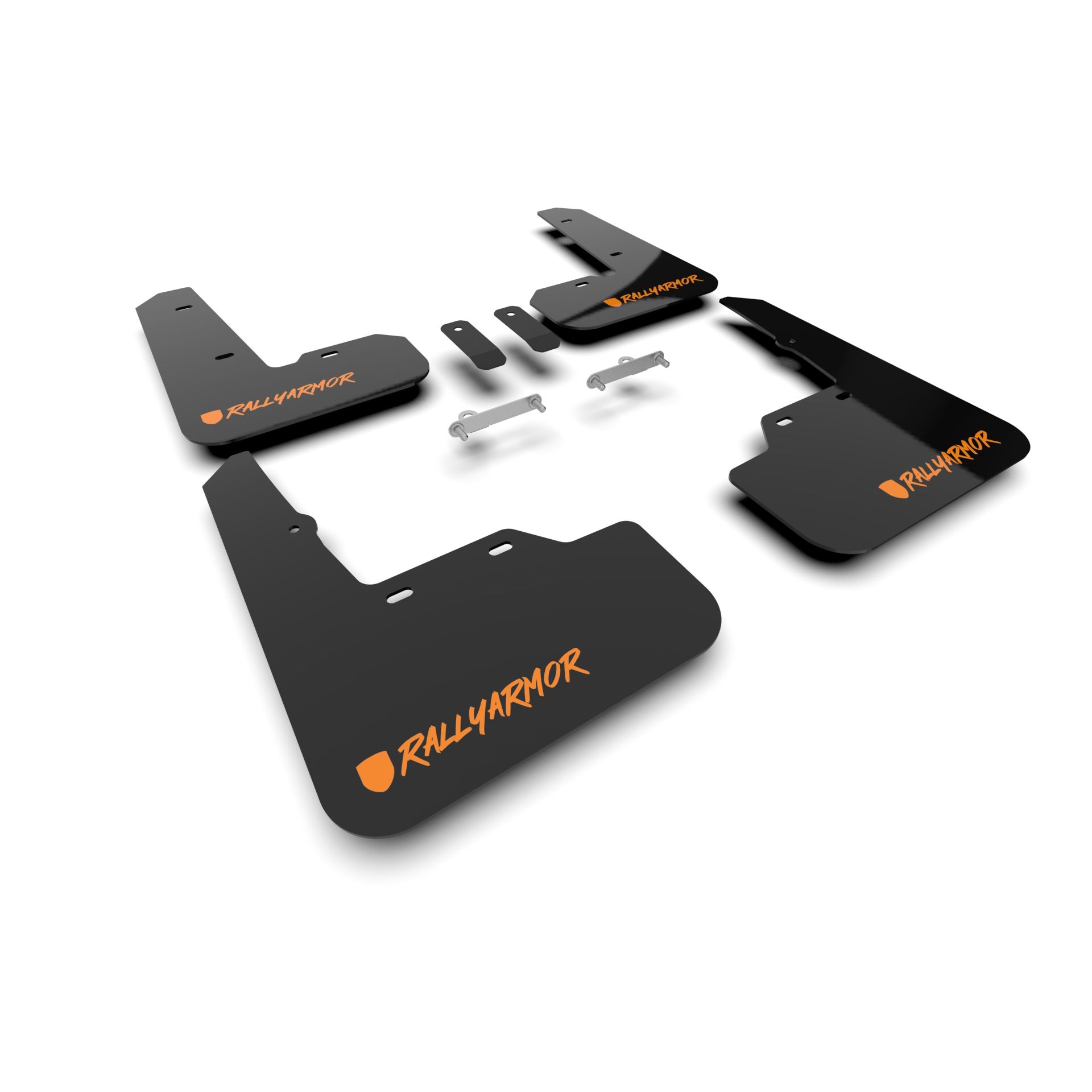Rally Armor MF92-UR-BLK/OR-X - 2022-25 Subaru WRX - Black Mud Flap/Altered Font Orange Logo