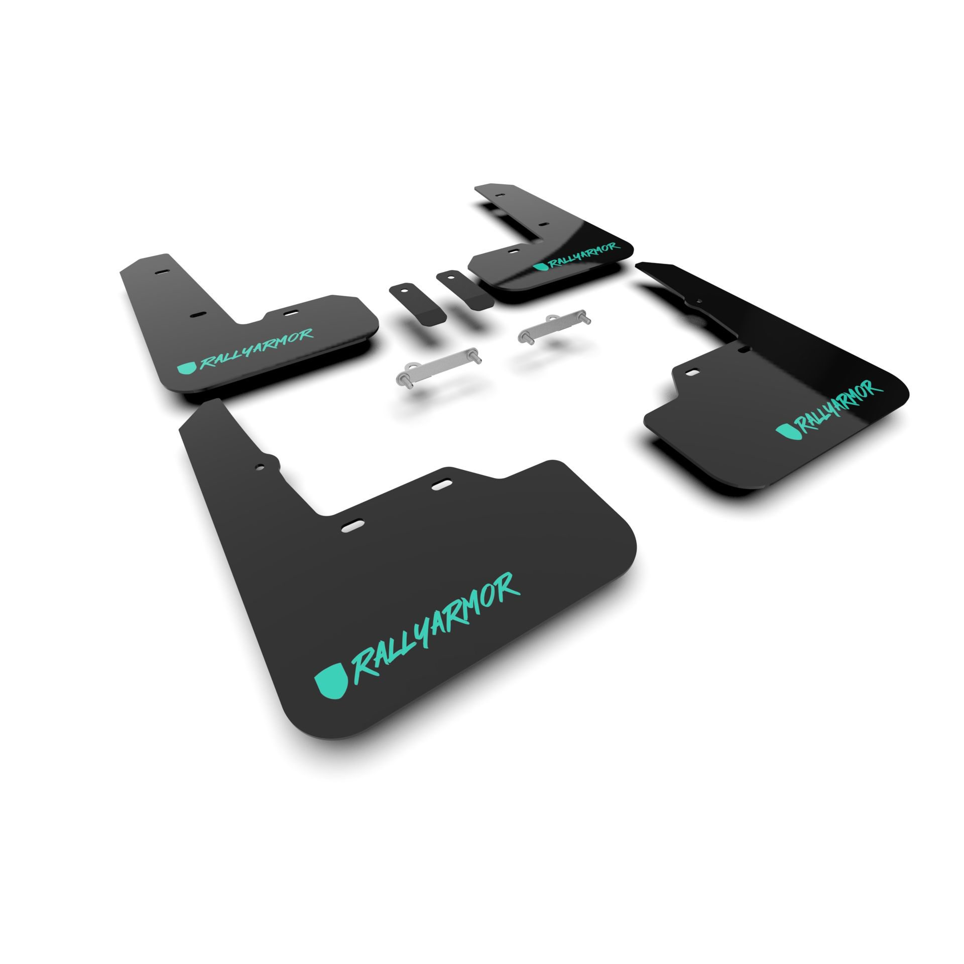 Rally Armor MF92-UR-BLK/TL-X - 2022-25 Subaru WRX - Black Mud Flap/Altered Font Teal Logo