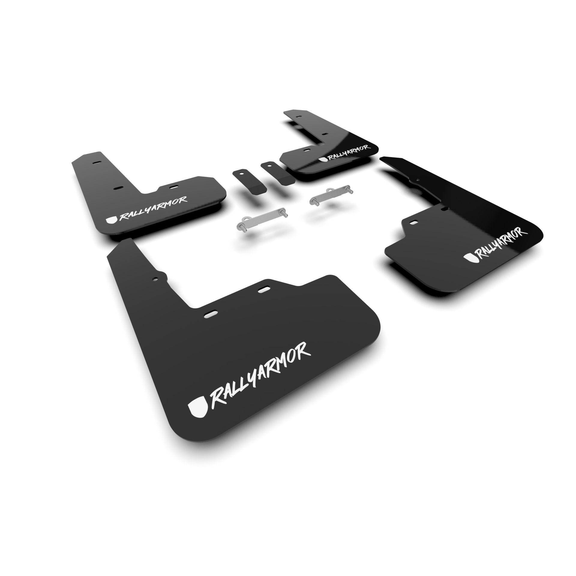 Rally Armor MF92-UR-BLK/WH-X - 2022-25 Subaru WRX - Black Mud Flap/Altered Font White Logo