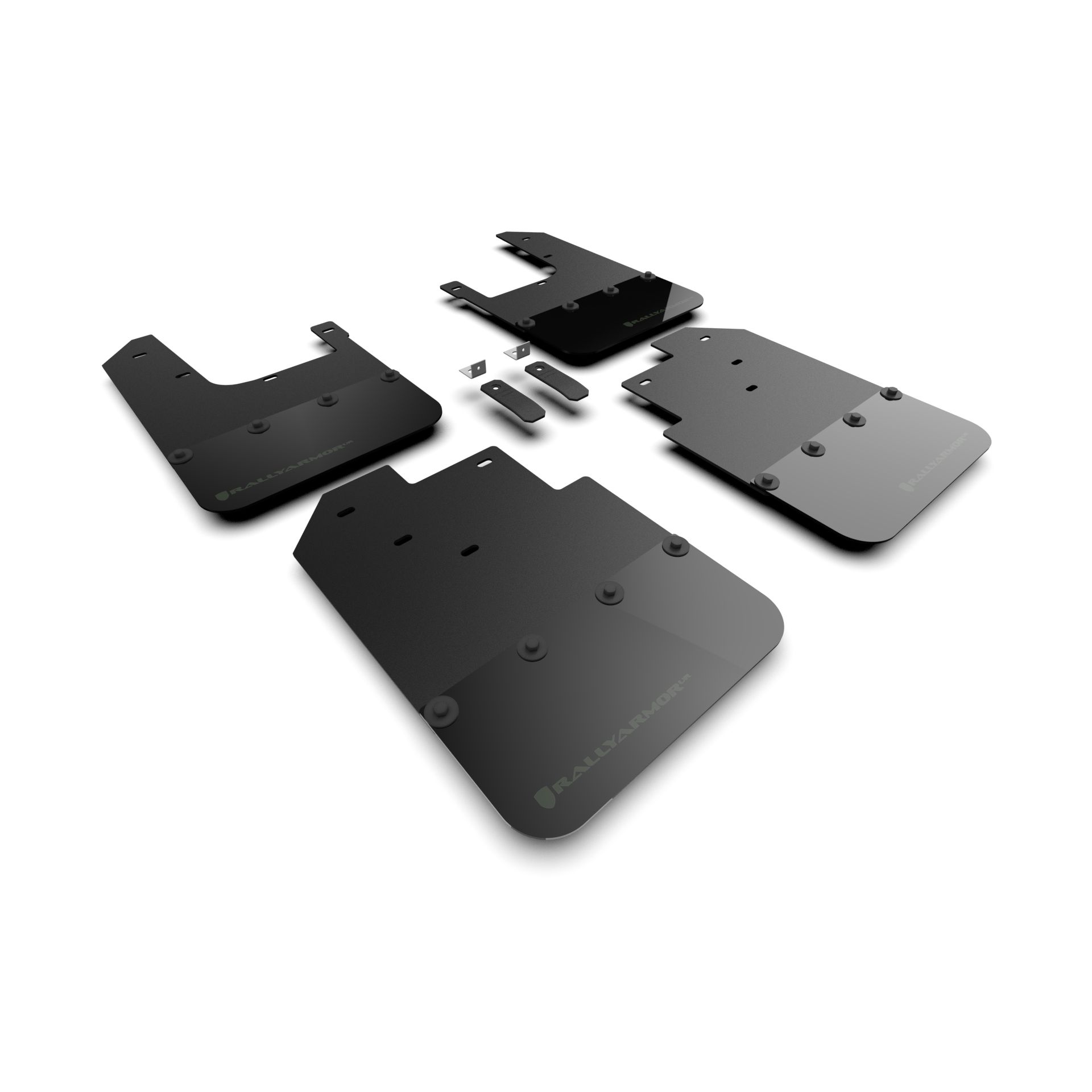 Rally Armor MF94-BLK-AGN -  2016-23 Toyota Tacoma SR, SR5, TRD Off-Road, TRD Sport, Limited, TRD Pro - Black Mud Flap/Army Green Logo