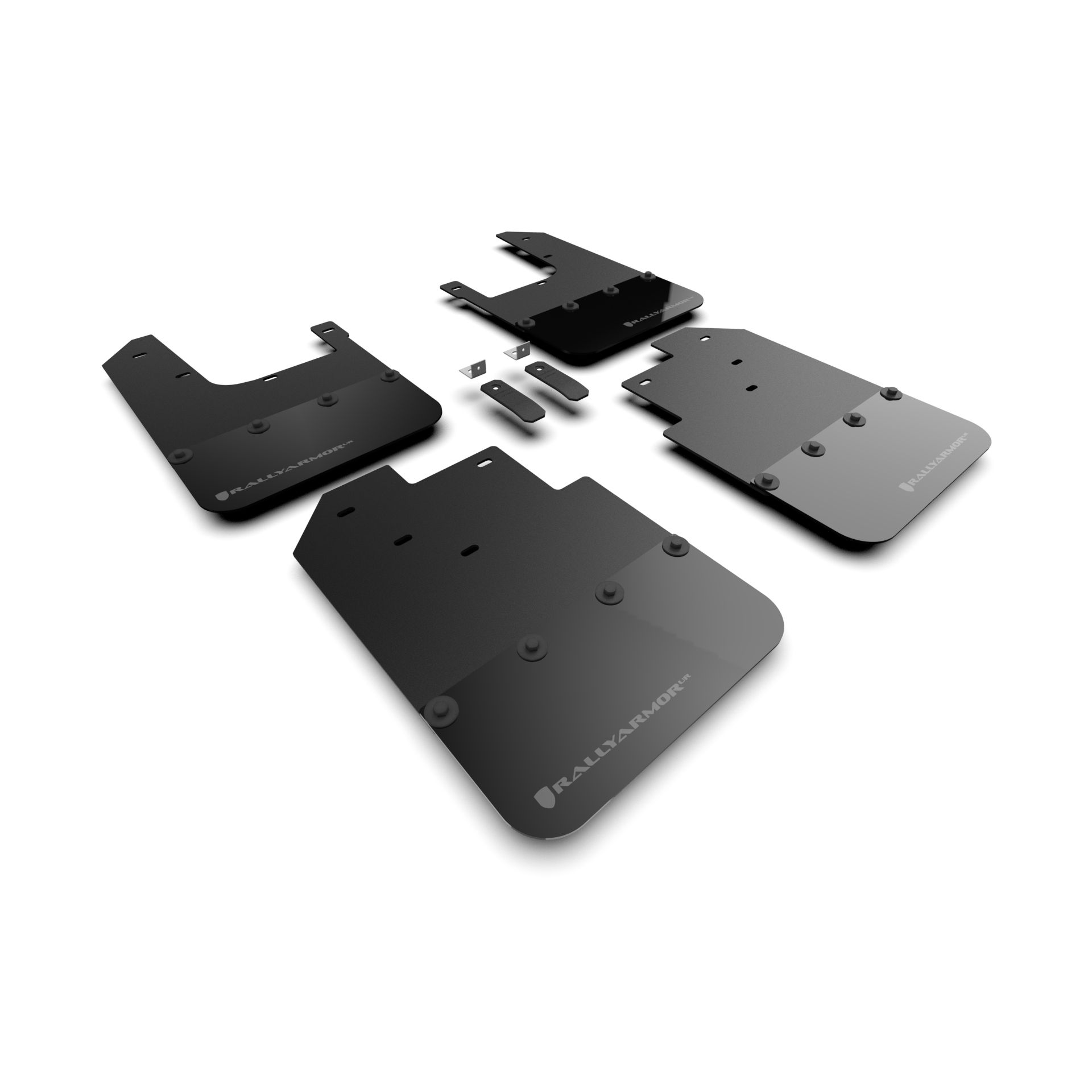 Rally Armor MF94-BLK-GRY -  2016-23 Toyota Tacoma SR, SR5, TRD Off-Road, TRD Sport, Limited, TRD Pro - Black Mud Flap/Grey Logo