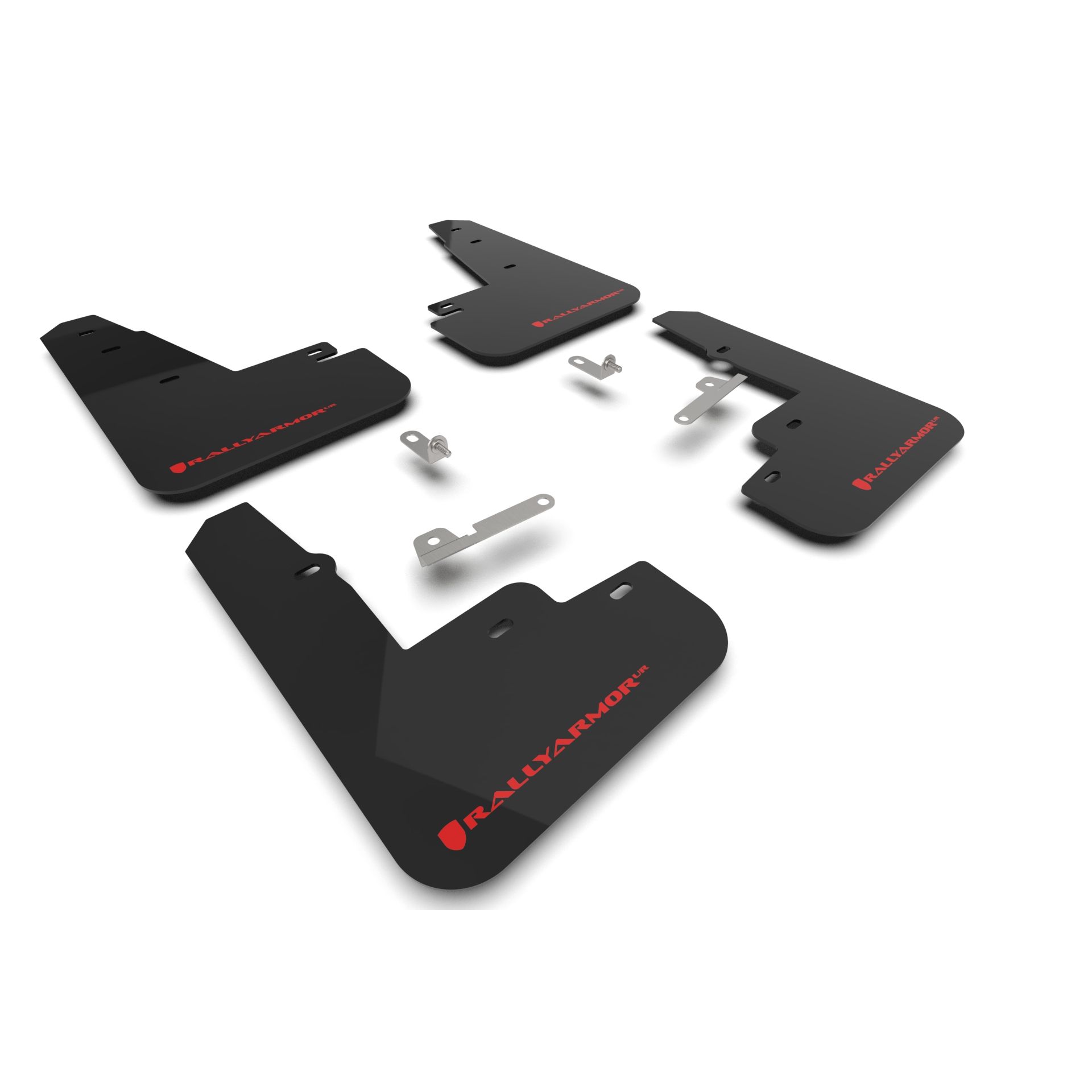 Rally Armor MF96-UR-BLK-RD - 2021-25 Ford Mustang Mach-E - Black Mud Flap/Red Logo