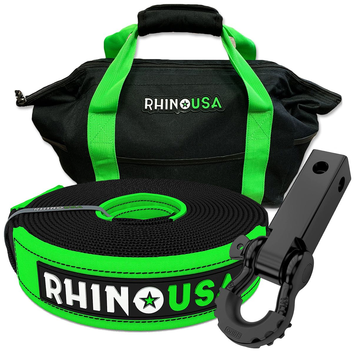 RHINO USA 30' TOW STRAP/HITCH COMBO