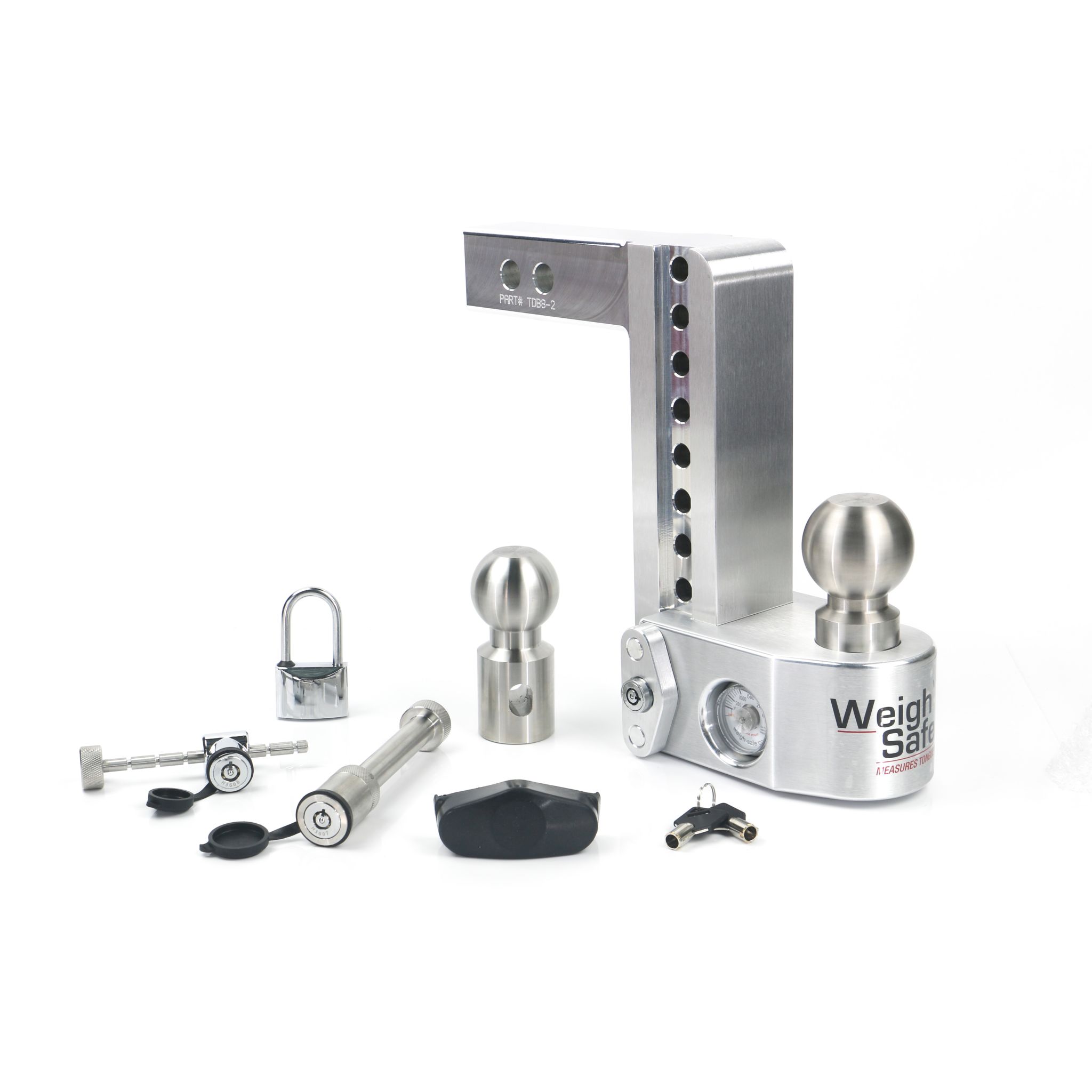 Weigh Safe 8" Drop Hitch with 2" Shank Keyed Alike WS05, WS11, WS12 Included