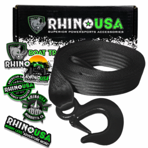 RHINO USA 2" x 20' BOAT WINCH STRAP WITH HOOK