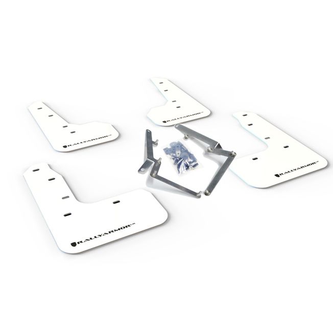 Rally Armor MF51-UR-WH/BLK - 2017-2021 Honda Civic Hatchback - White/Black Logo