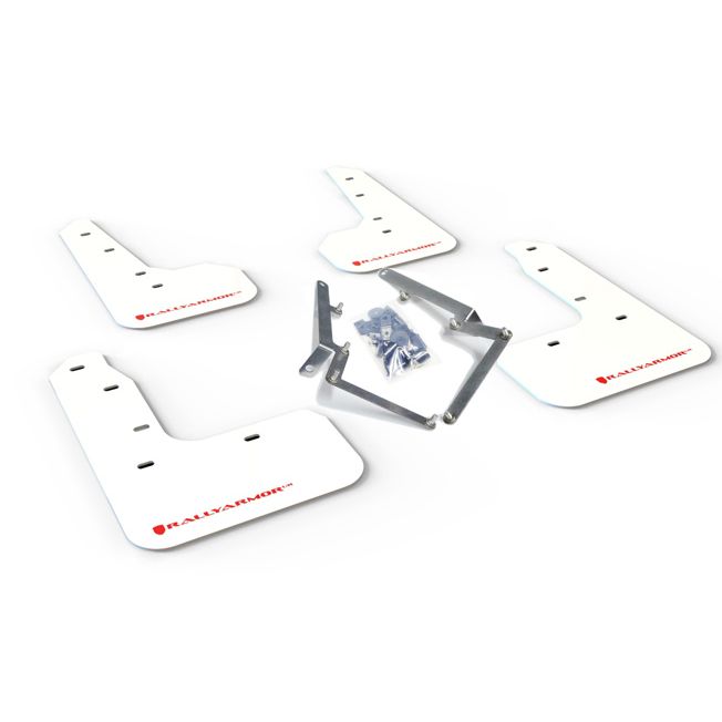 Rally Armor MF51-UR-WH/RD - 2017-2021 Honda Civic Hatchback - White/Red Logo