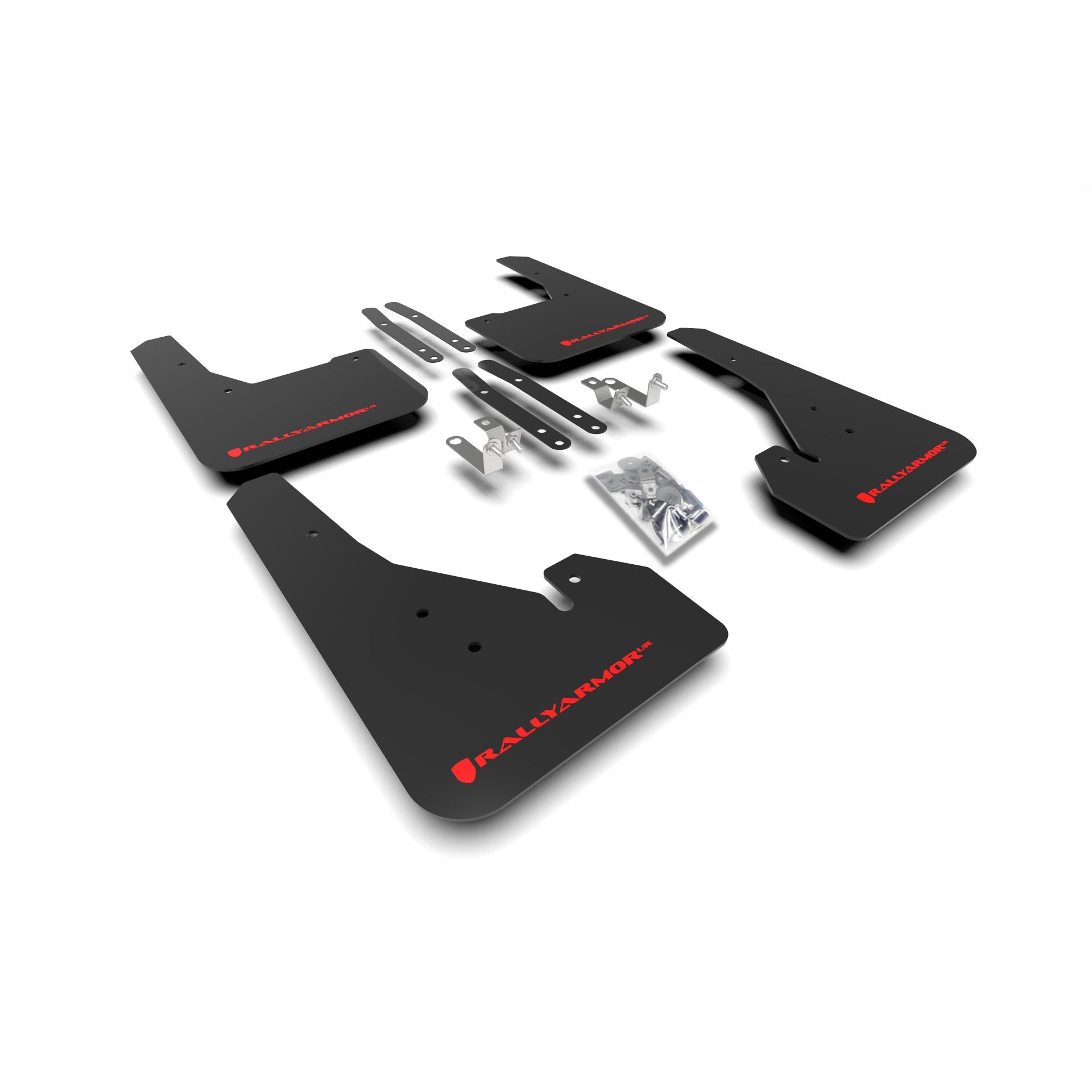 Rally Armor MF67-UR-BLK/RD 2018-2025 Toyota Corolla Hatchback Black Mud Flap/Red Logo