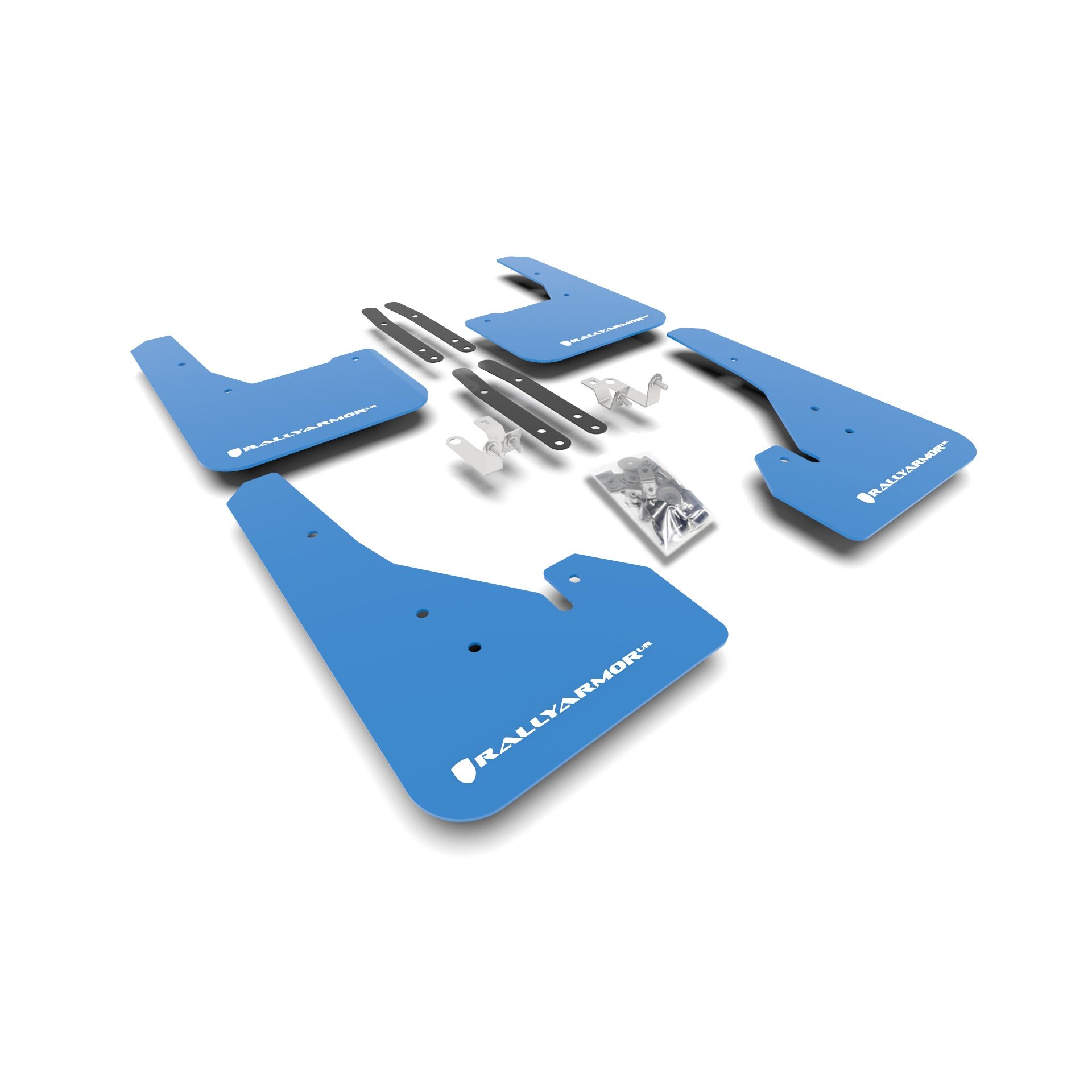 Rally Armor MF67-UR-BL/WH 2018-2025 Toyota Corolla Hatchback  Blue Mud Flap/White Logo