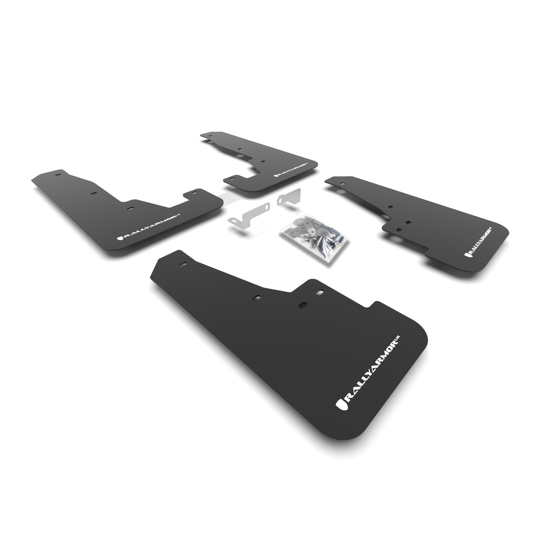 Rally Armor MF55-UR-BLK/WH - 2016-25 Dodge Durango GT/RT/SRT/SXT - Black Mud Flap/White Logo