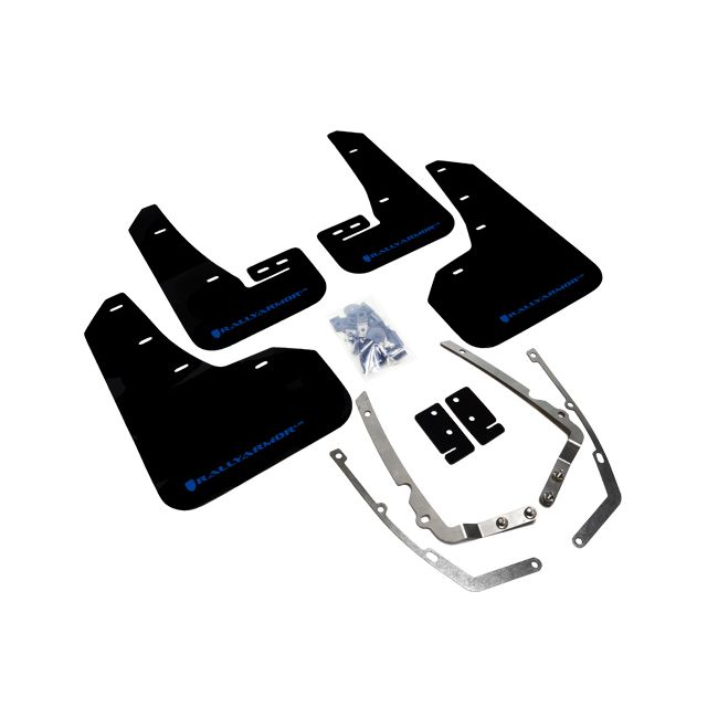 Rally Armor MF37-UR-BLK/BL - 2015-2019 Volkswagen Golf R, GTI, TSI, Sportwagen, Alltrack / 2015-2019 Volkswagen Golf, GTI, TSI, Sportwagen, Alltrack - Black Mud Flap/Blue Logo