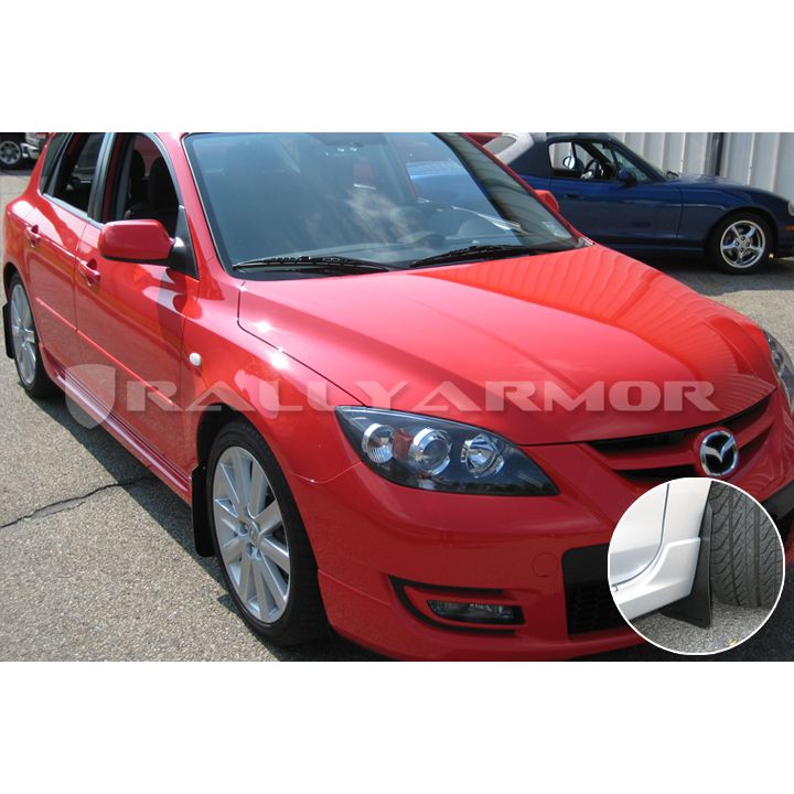 Rally Armor MF9-BAS-BLK - 2004-2009 Mazda 3 I/Mazdaspeed/S - Black Mud Flap/Black Logo