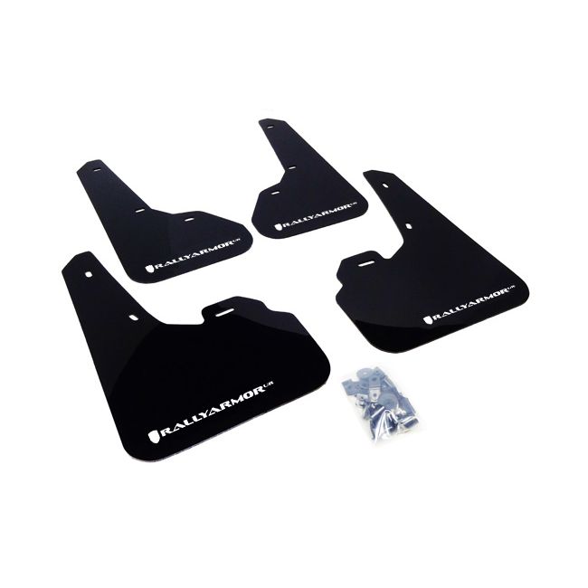 Rally Armor MF17-UR-BLK/WH - 2010-2013 Mazda 3 I, Mazdaspeed, S - Black Mud Flap/White Logo
