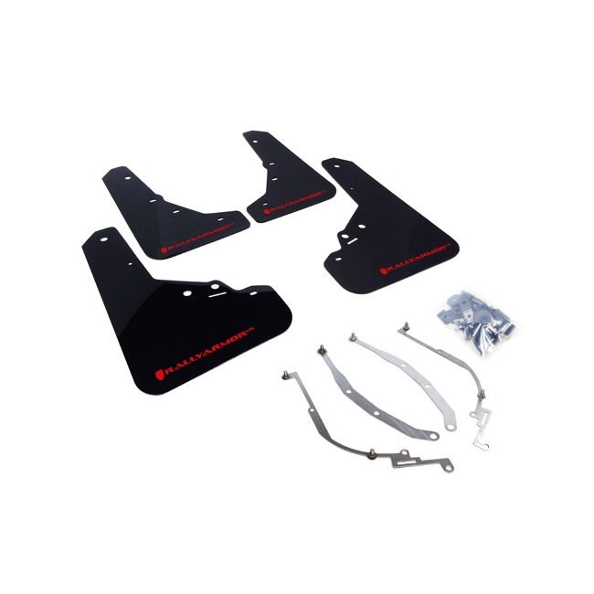 Rally Armor MF25-UR-BLK/RD - 2012-2019 Fiat Fiat 500 Abarth, 500T, Sport - Black Mud Flap/Red Logo