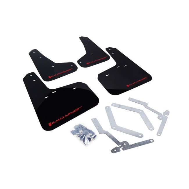 Rally Armor MF27-UR-BLK/RD - 2013-2019 Ford Focus SE, Titanium, ST, RS - Black Mud Flap/Red Logo